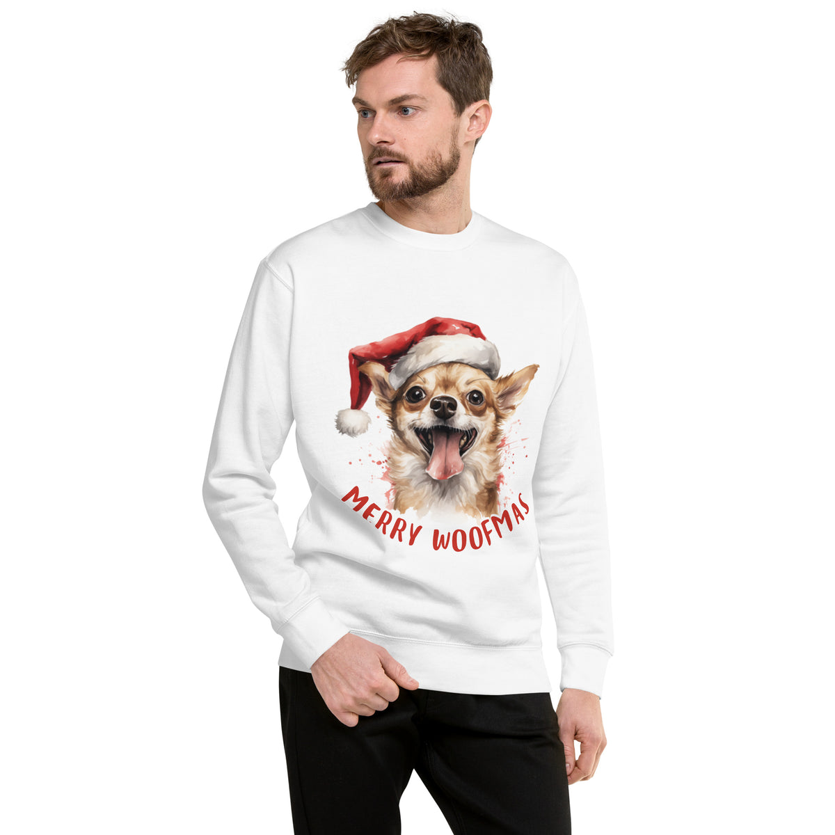 Unisex Premium Sweatshirt Chihuahua - Merry Woofmas