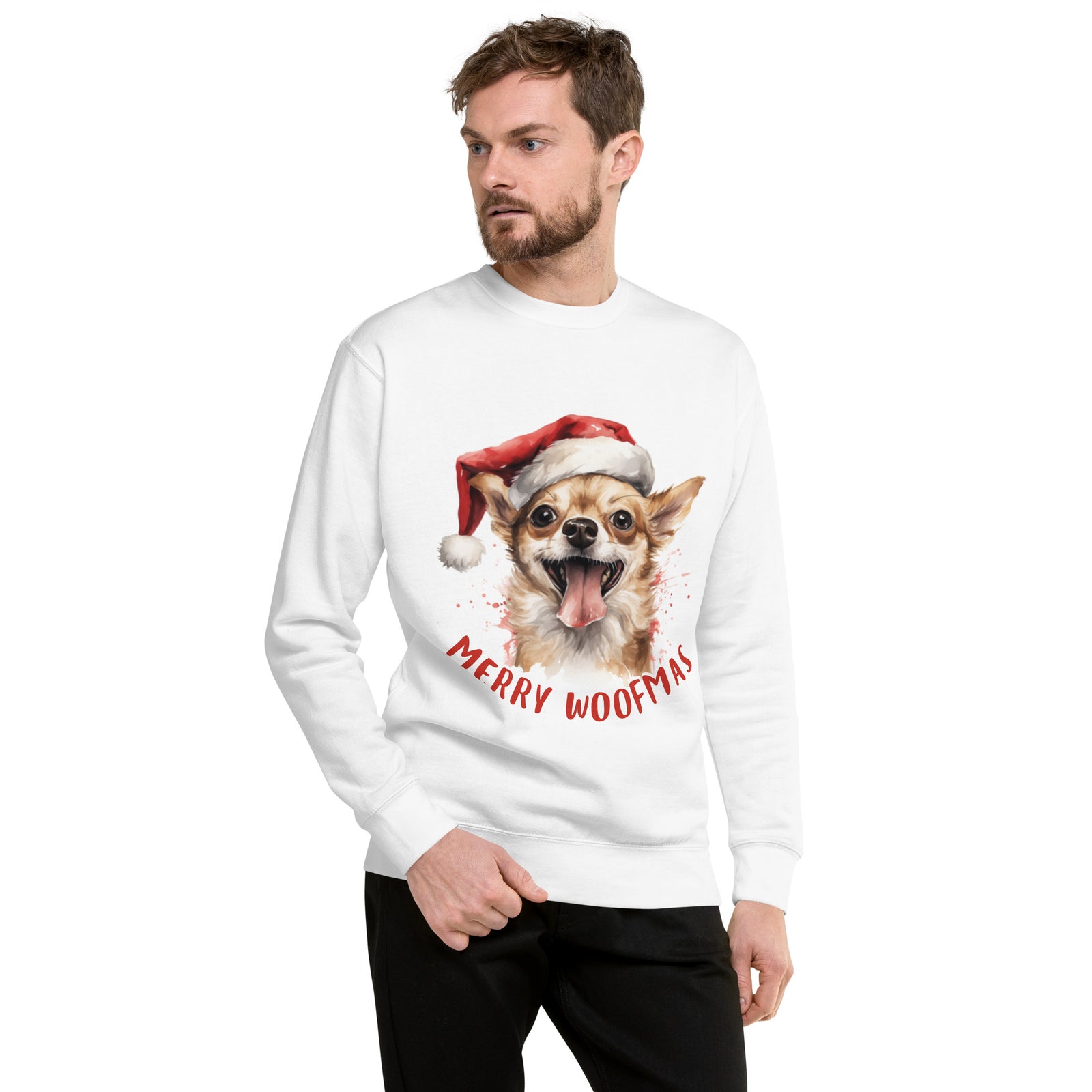 Unisex Premium Sweatshirt Chihuahua - Merry Woofmas