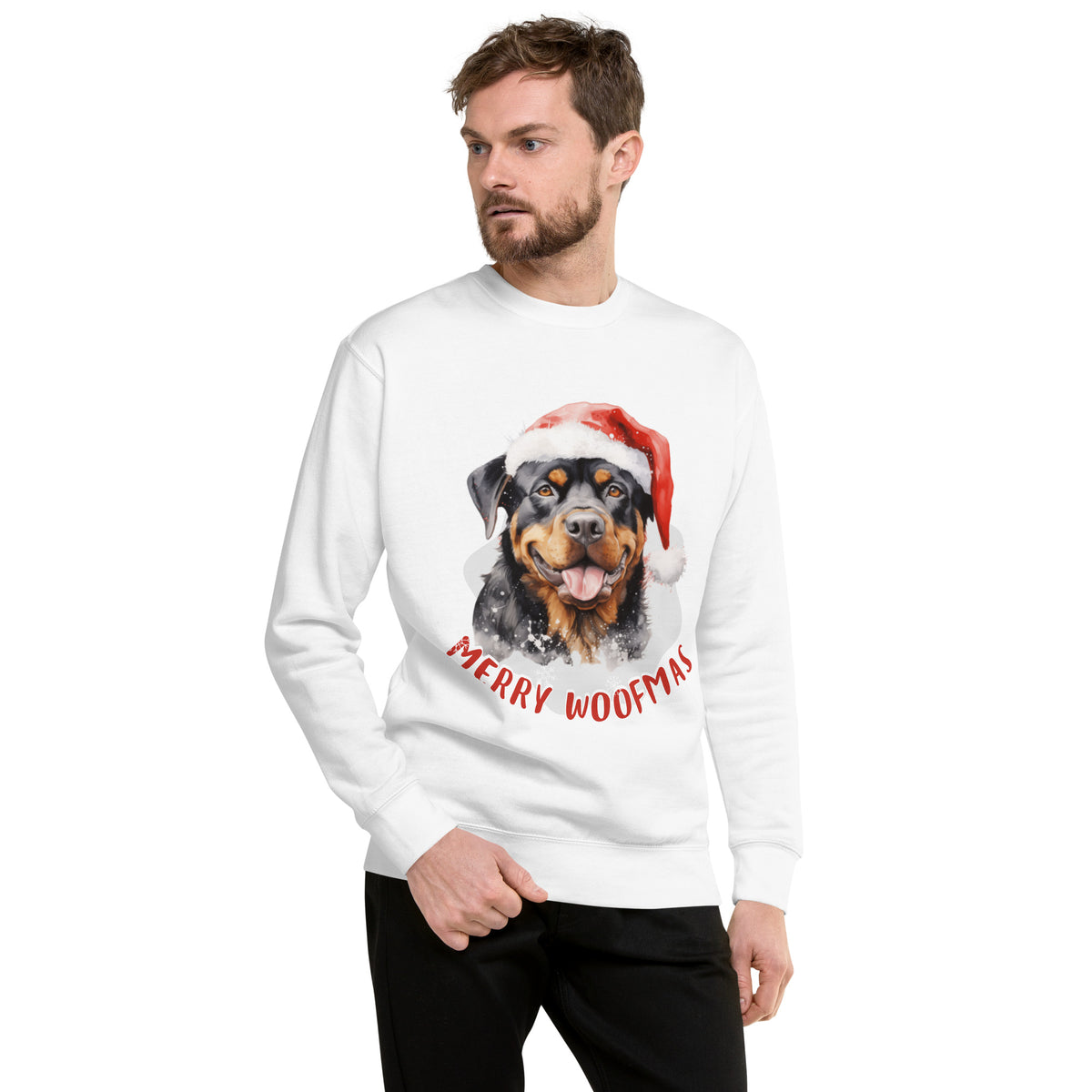 Unisex Premium Sweatshirt Rottweiler - Merry Woofmas