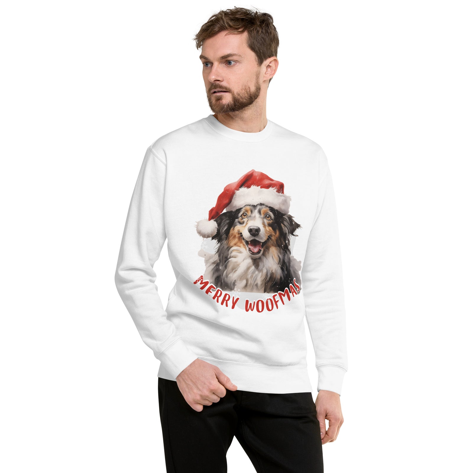 Unisex Premium Sweatshirt Border Collie - Merry Woofmas