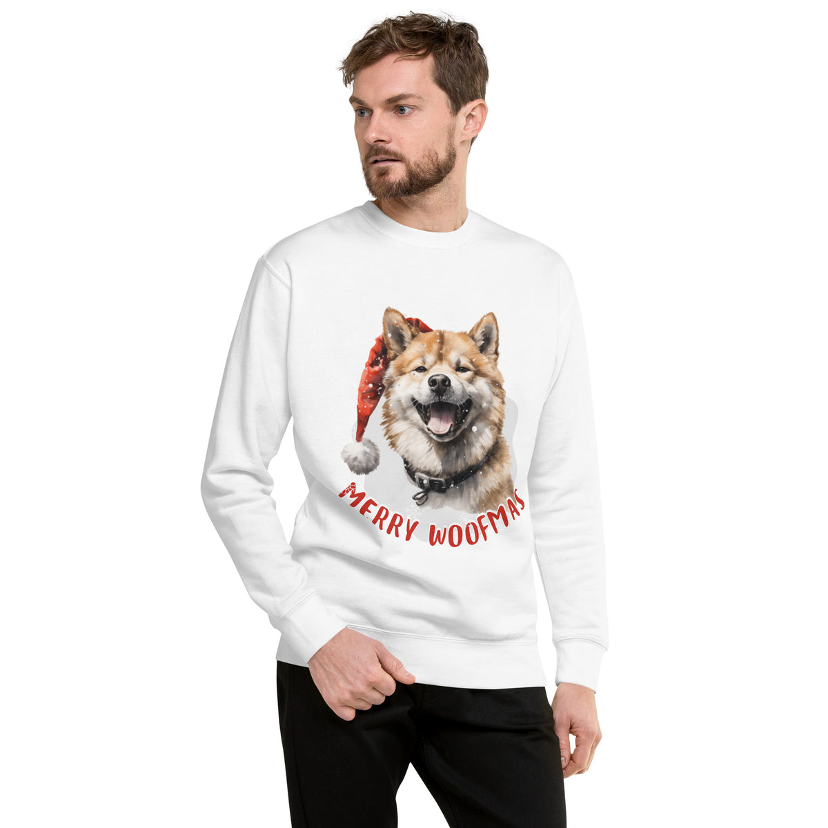 Unisex Premium Sweatshirt Akita - Merry Woofmas