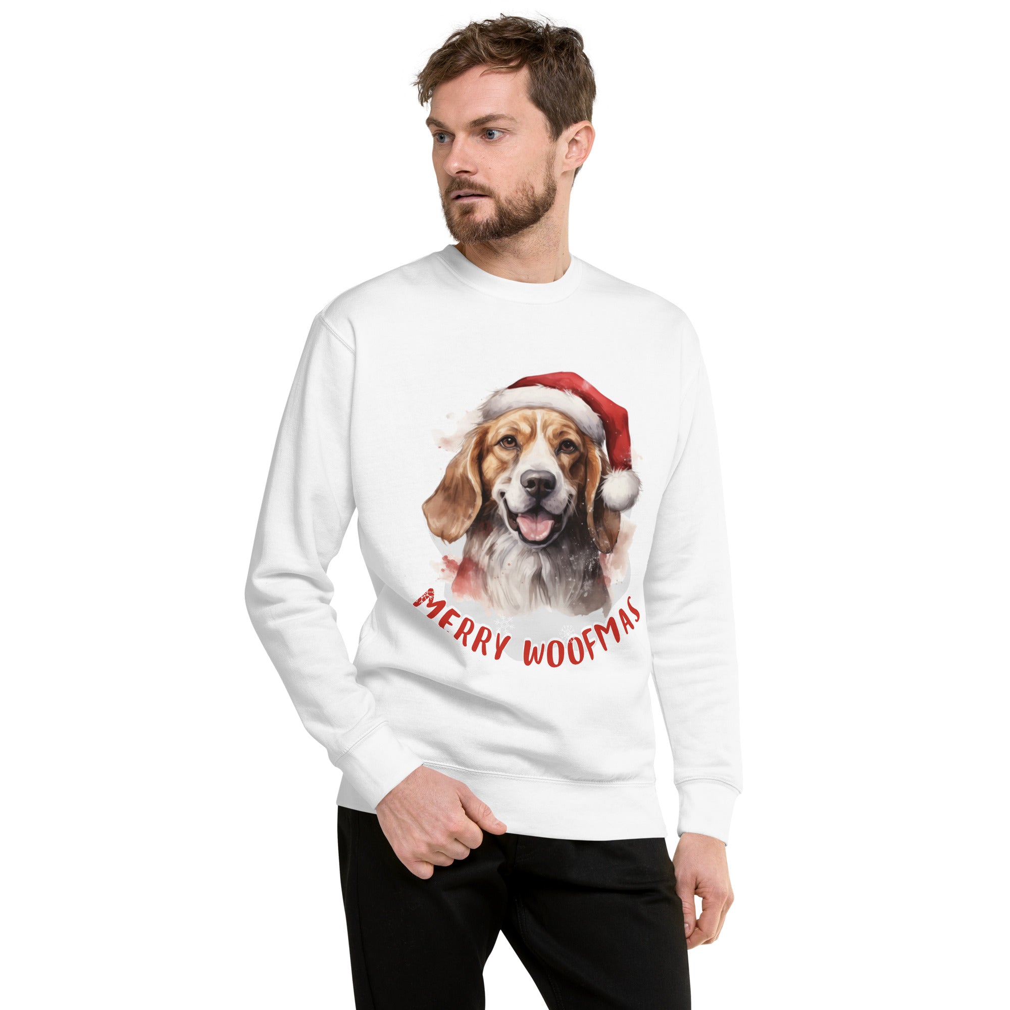 Unisex Premium Sweatshirt Beagle - Merry Woofmas