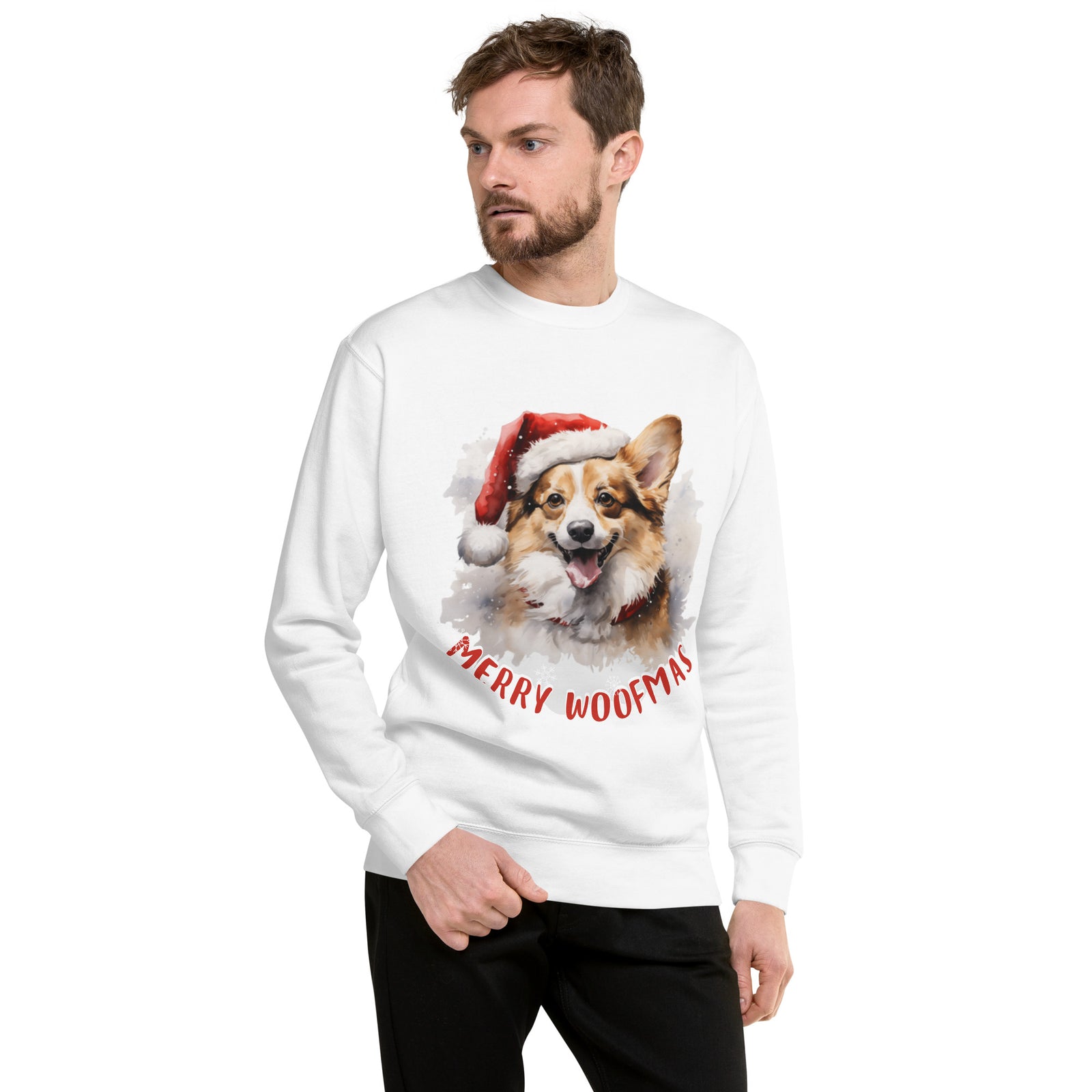 Unisex Premium Sweatshirt Pembroke Welsh Corgi - Merry Woofmas