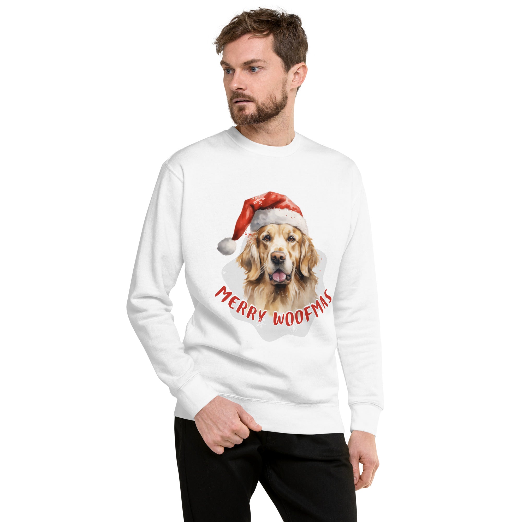 Unisex Premium Sweatshirt Golden Retriever - Merry Woofmas