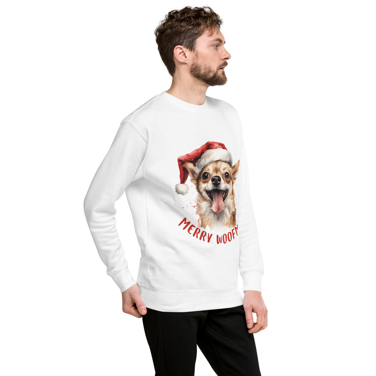 Unisex Premium Sweatshirt Chihuahua - Merry Woofmas
