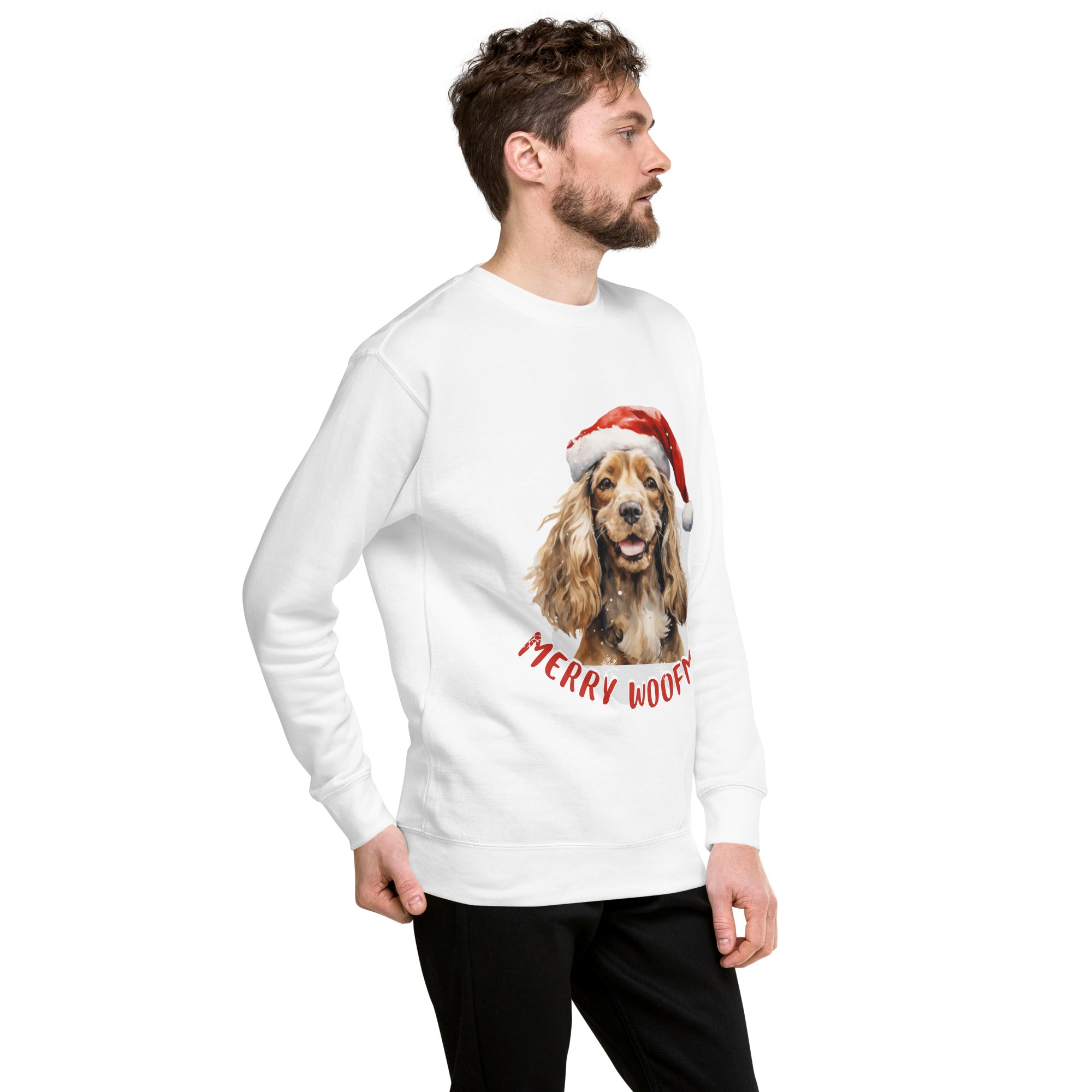 Unisex Premium Sweatshirt Cocker Spaniel - Merry Woofmas