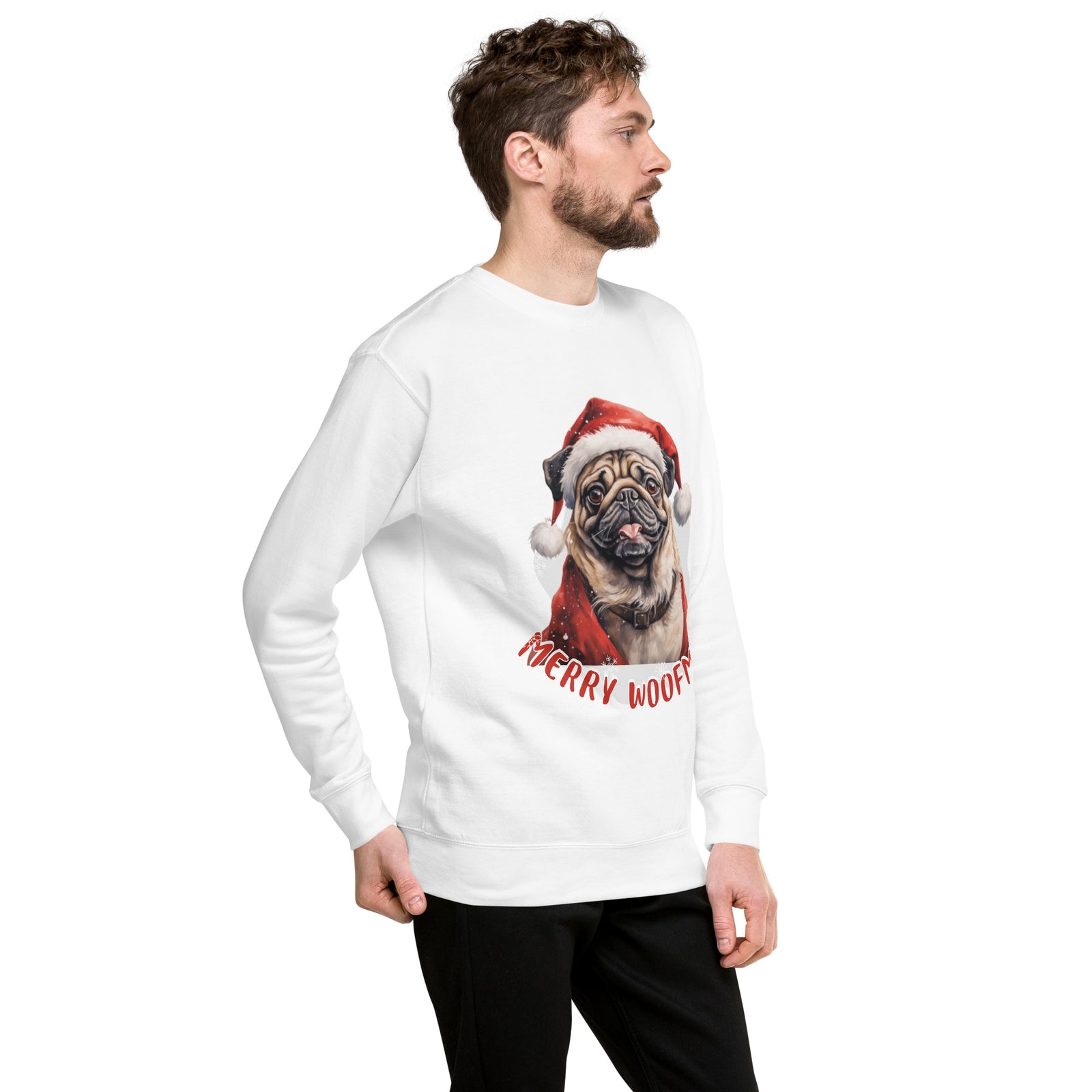 Unisex Premium Sweatshirt Pug - Merry Woofmas