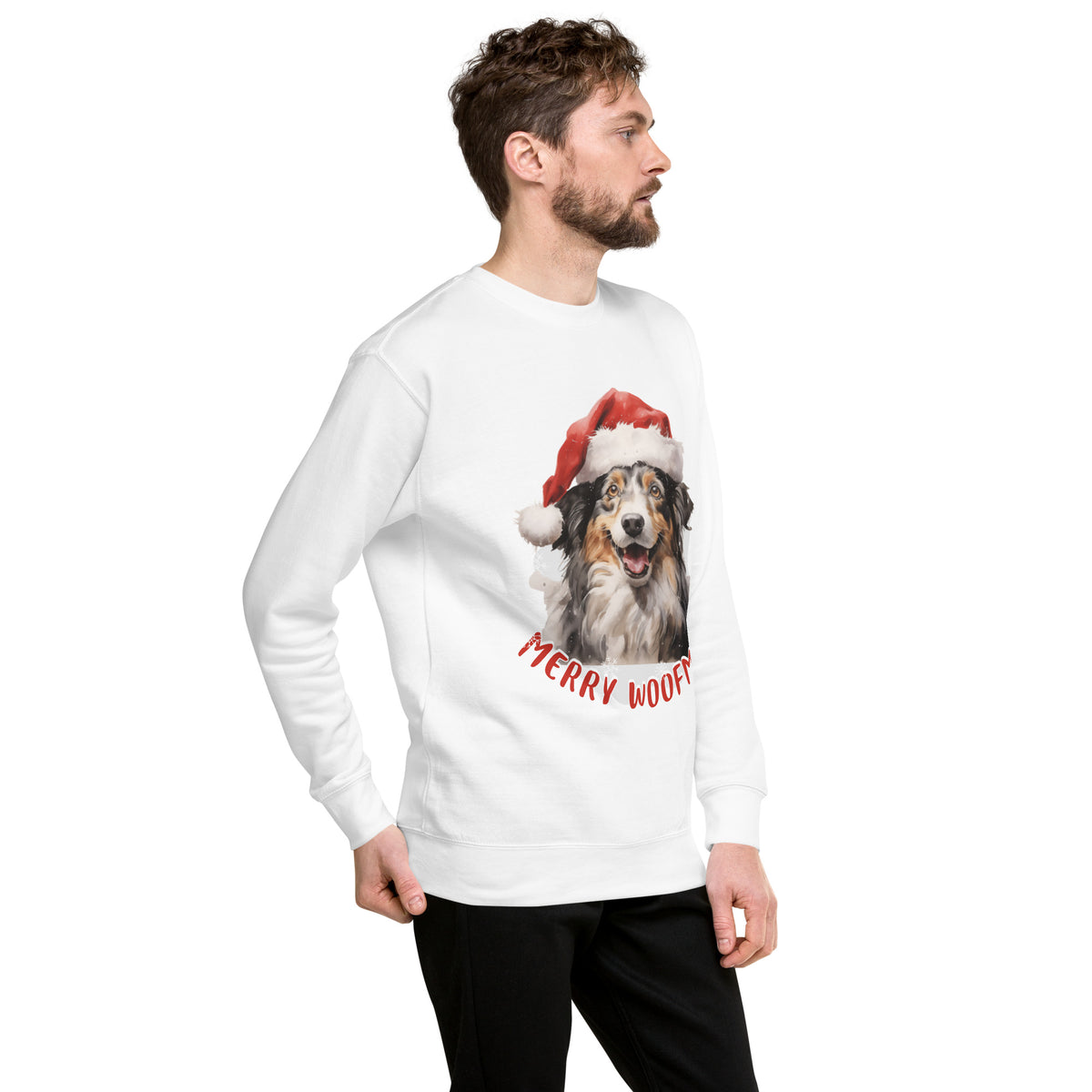 Unisex Premium Sweatshirt Border Collie - Merry Woofmas