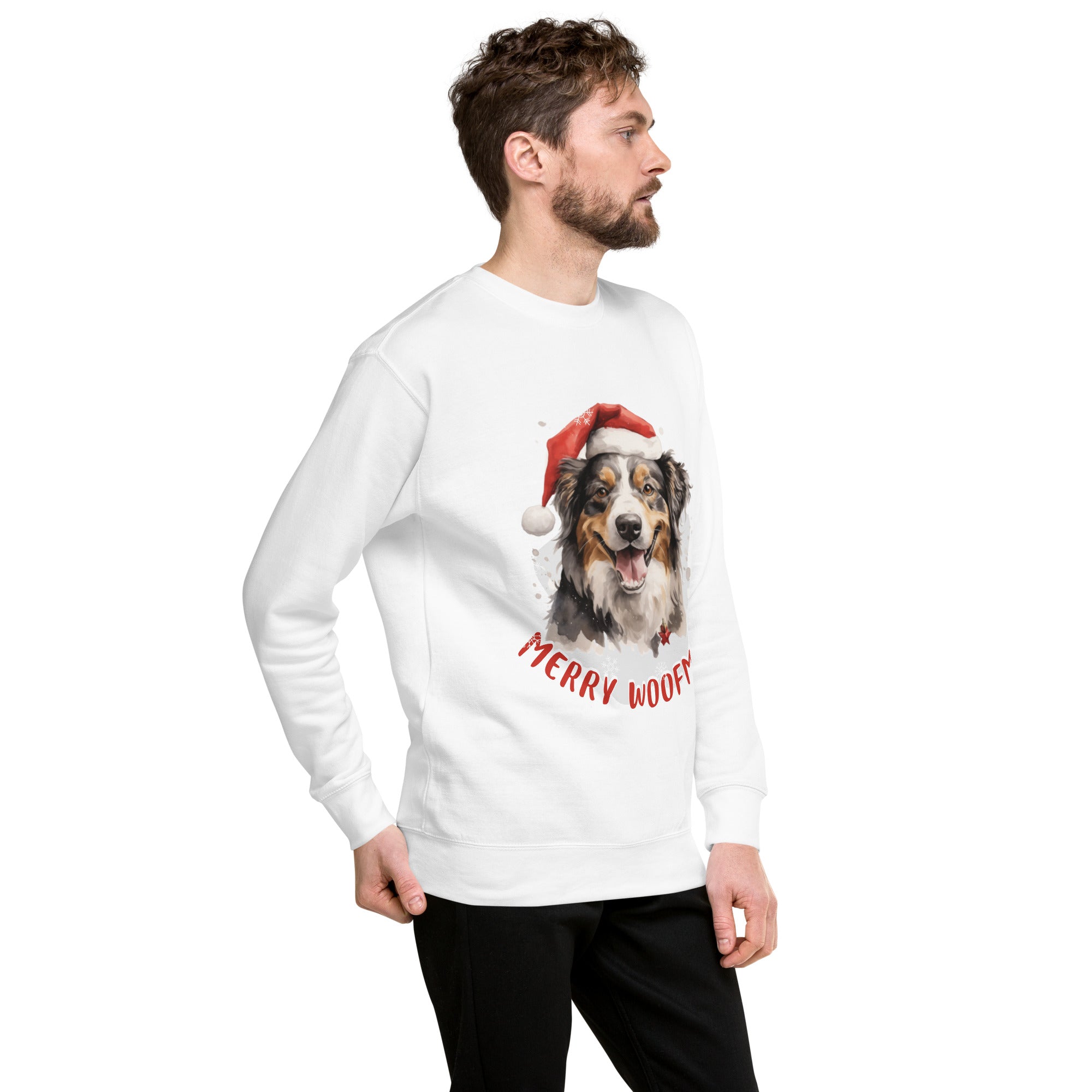 Unisex Premium Sweatshirt Australian Shepherd - Merry Woofmas