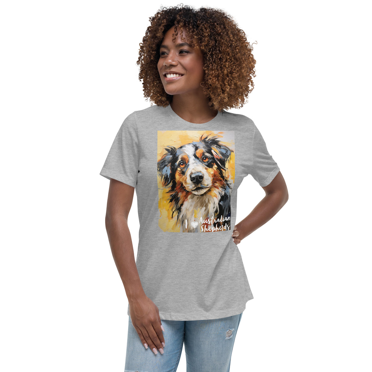 Women's Relaxed T-Shirt - I ❤ Dogs - Australian Shepherd