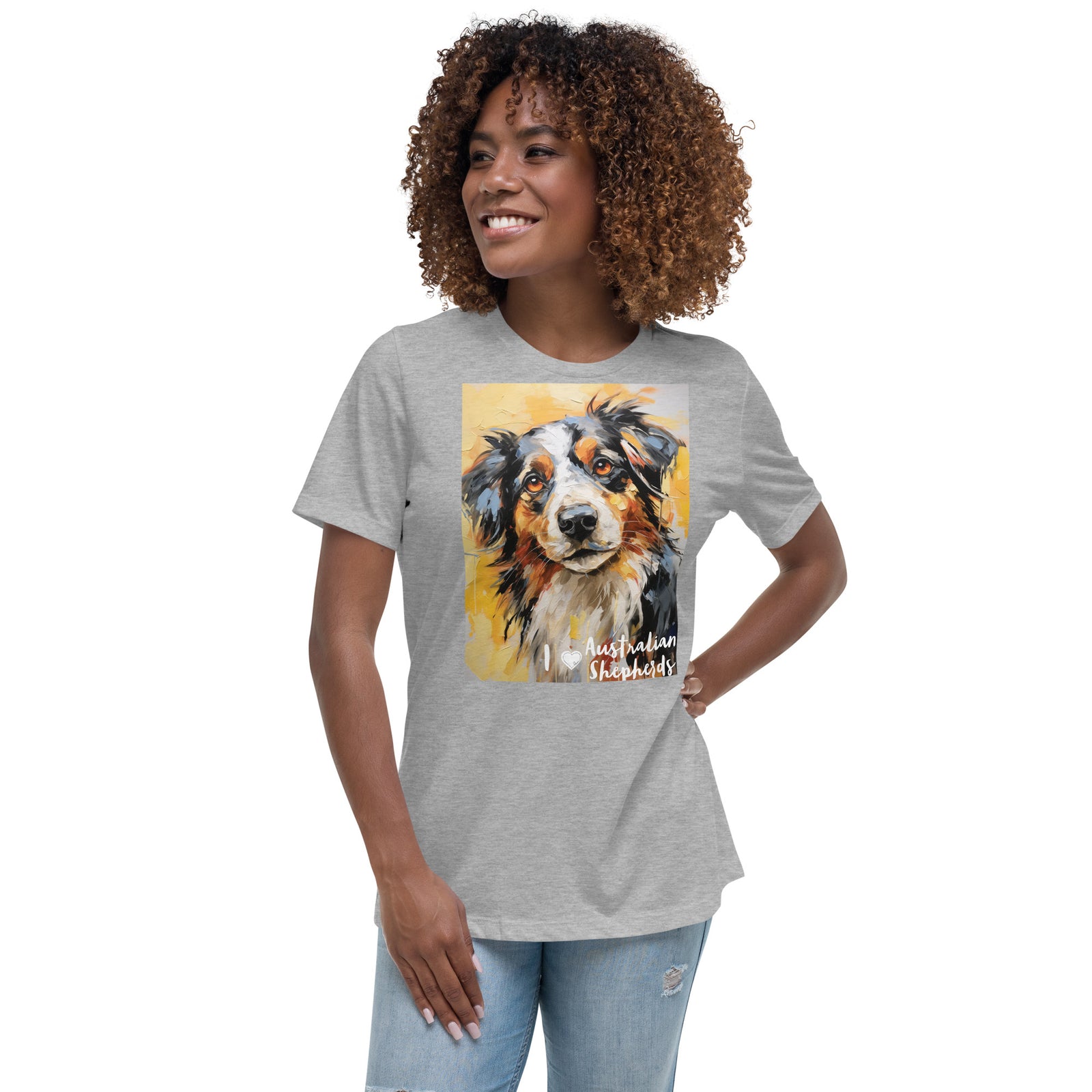Women's Relaxed T-Shirt - I ❤ Dogs - Australian Shepherd