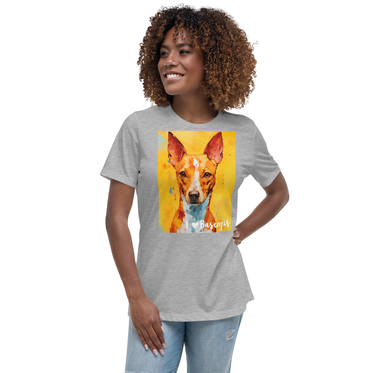Women's Relaxed T-Shirt - I ❤ Dogs - Basenji