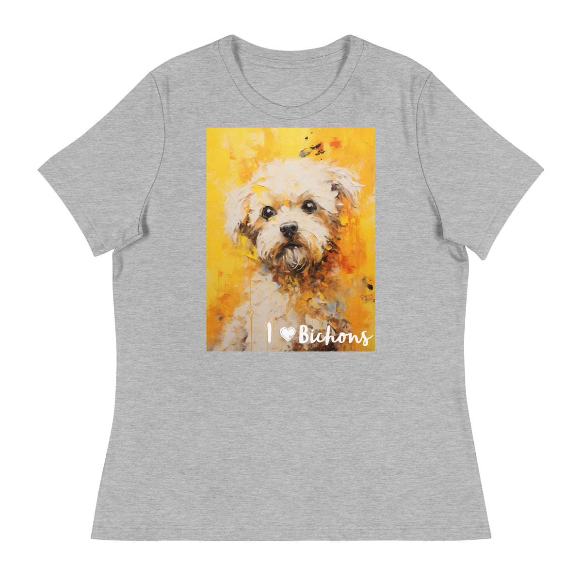 Women's Relaxed T-Shirt - I ❤ Dogs - Bichon Frise