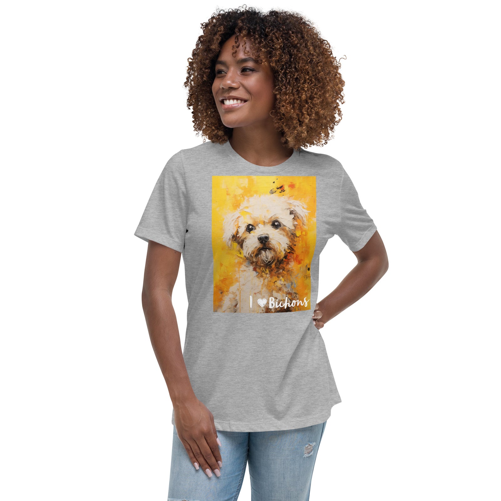 Women's Relaxed T-Shirt - I ❤ Dogs - Bichon Frise