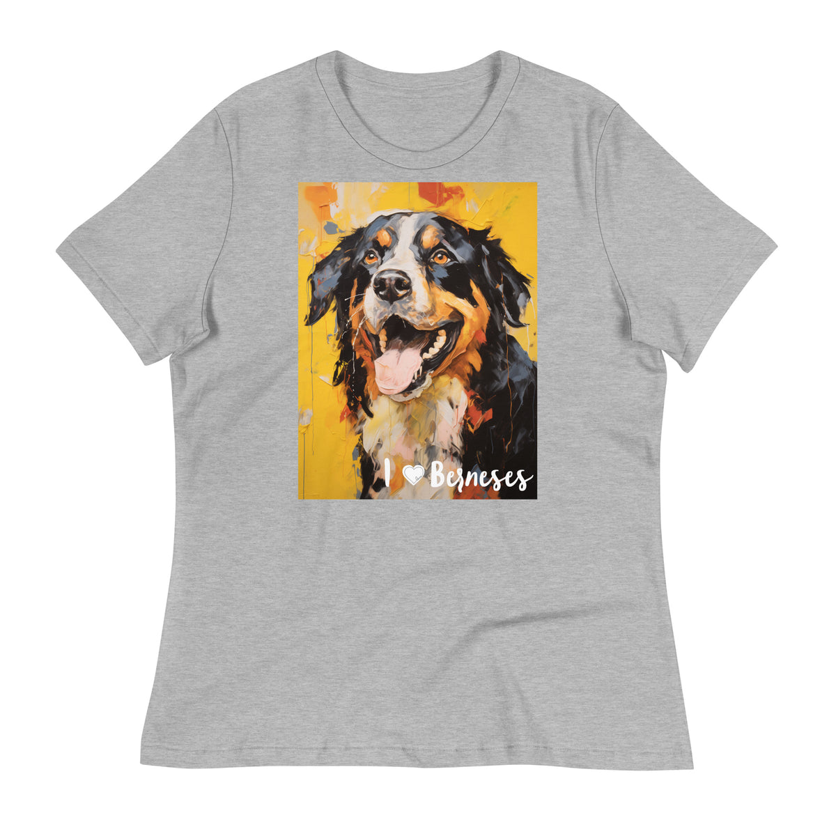 Women's Relaxed T-Shirt - I ❤ Dogs - Bernese Mountain Dog