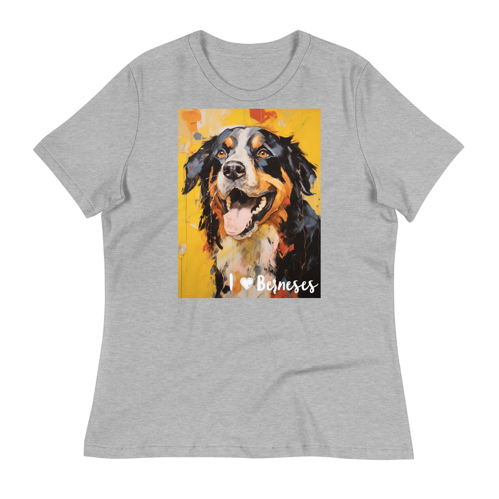 Women's Relaxed T-Shirt - I ❤ Dogs - Bernese Mountain Dog