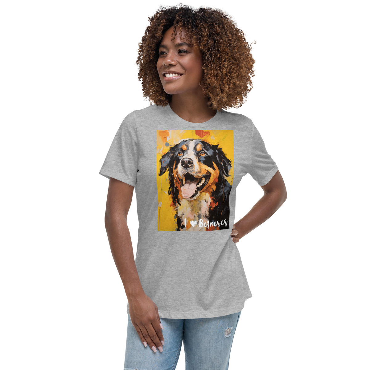 Women's Relaxed T-Shirt - I ❤ Dogs - Bernese Mountain Dog