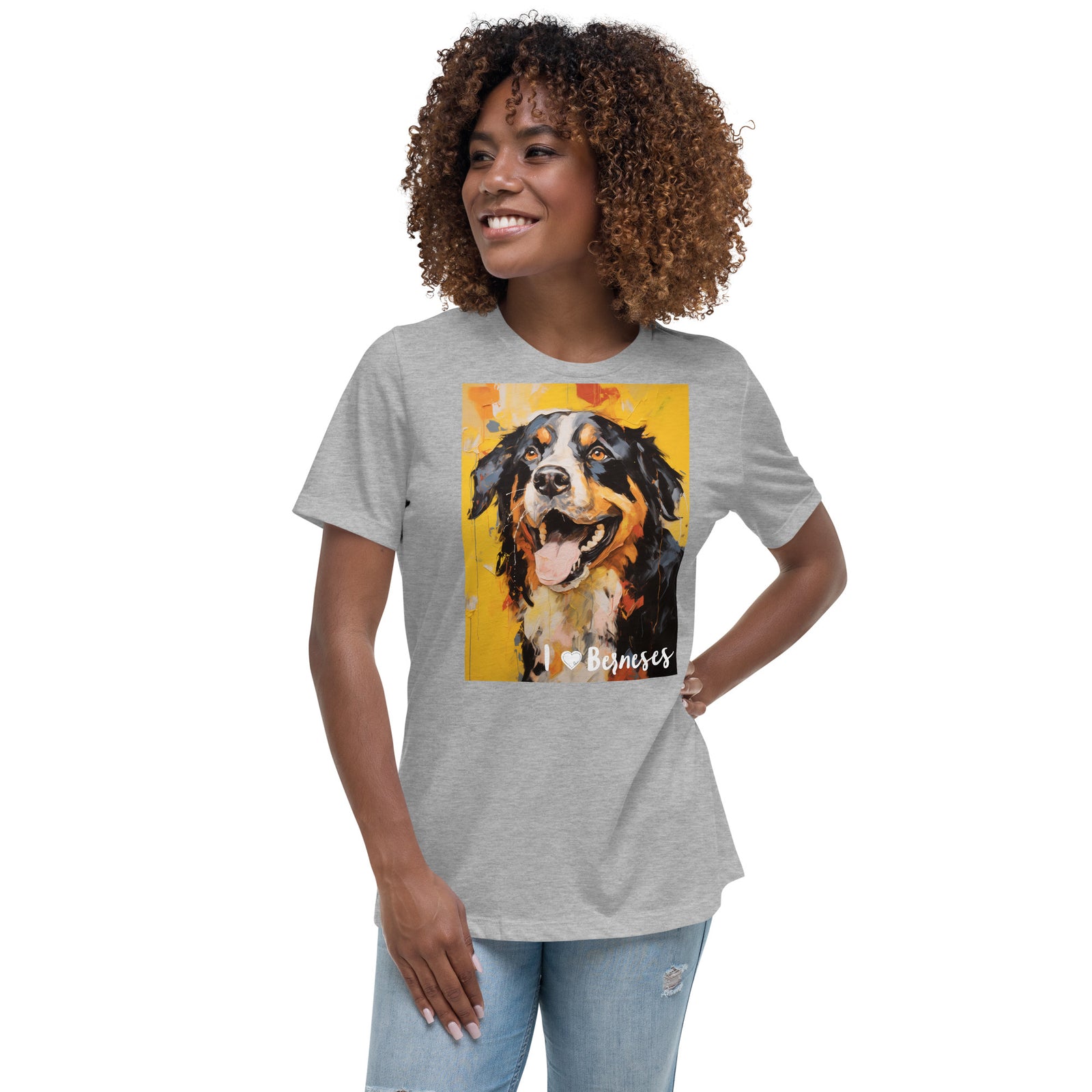 Women's Relaxed T-Shirt - I ❤ Dogs - Bernese Mountain Dog