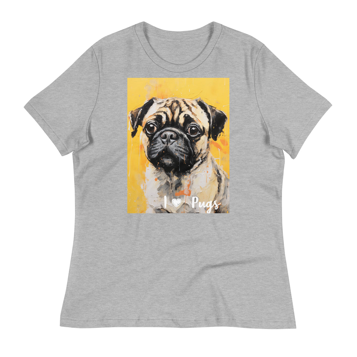 Women's Relaxed T-Shirt - I ❤ Dogs - Pug