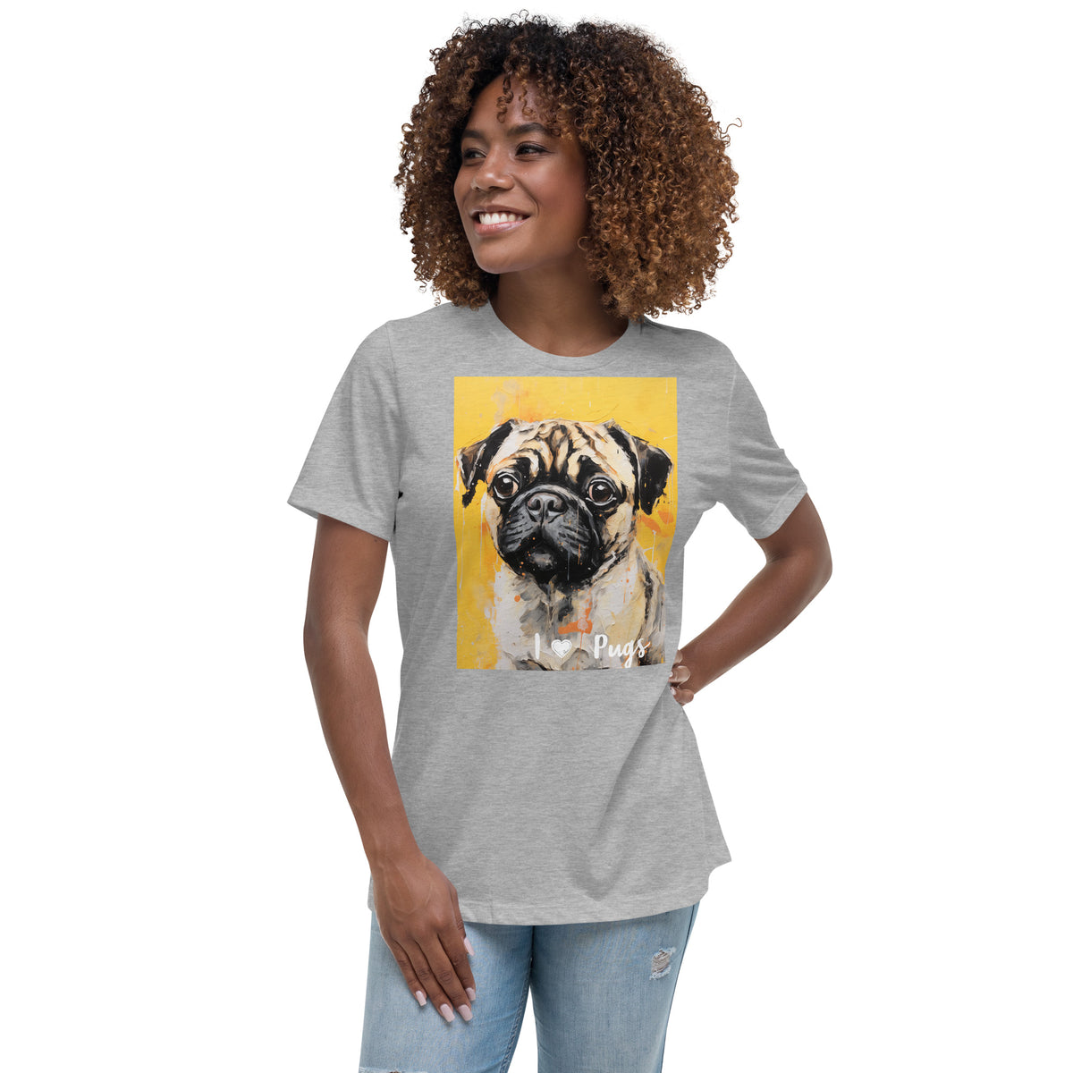 Women's Relaxed T-Shirt - I ❤ Dogs - Pug