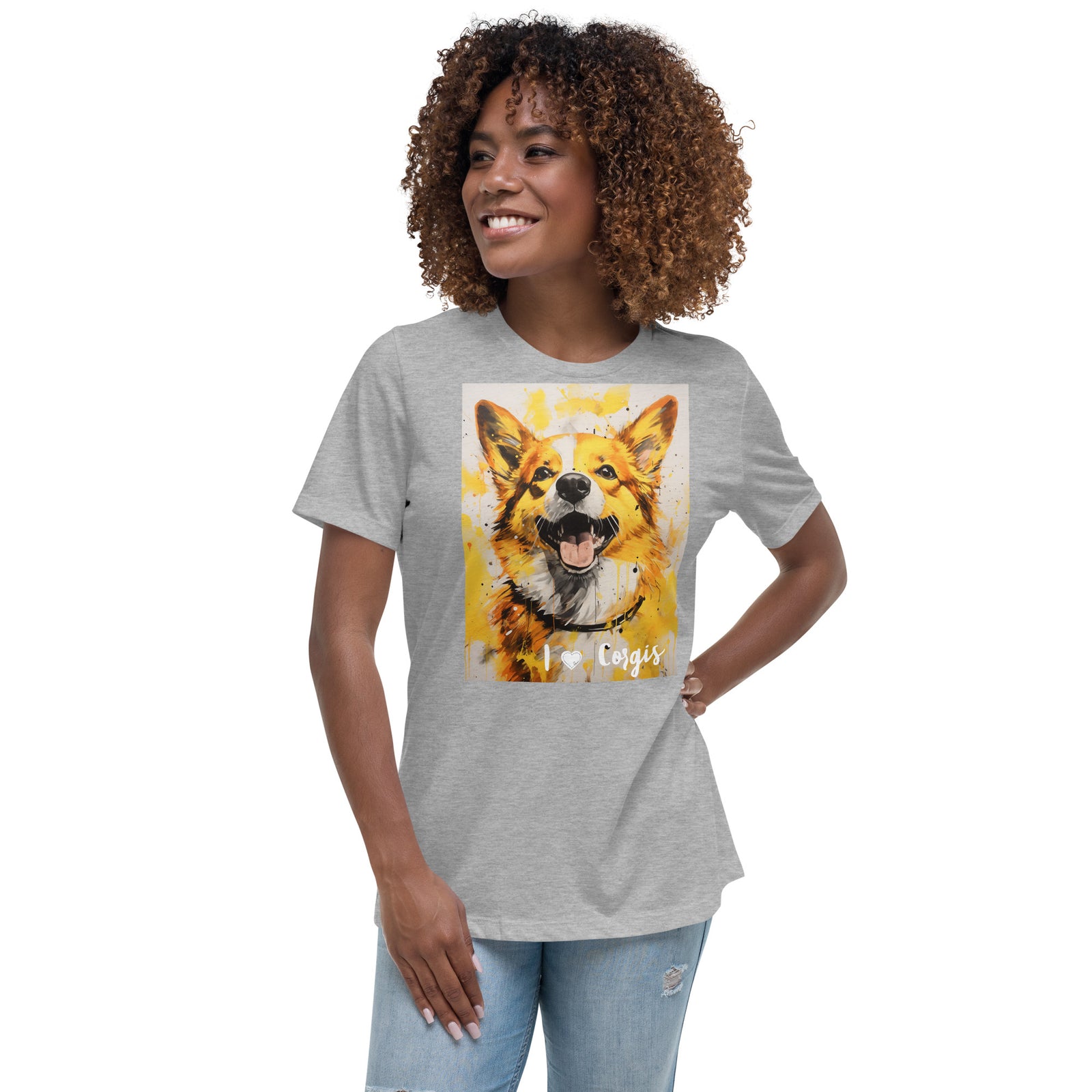 Women's Relaxed T-Shirt - I ❤ Dogs - Pembroke Welsh Corgi
