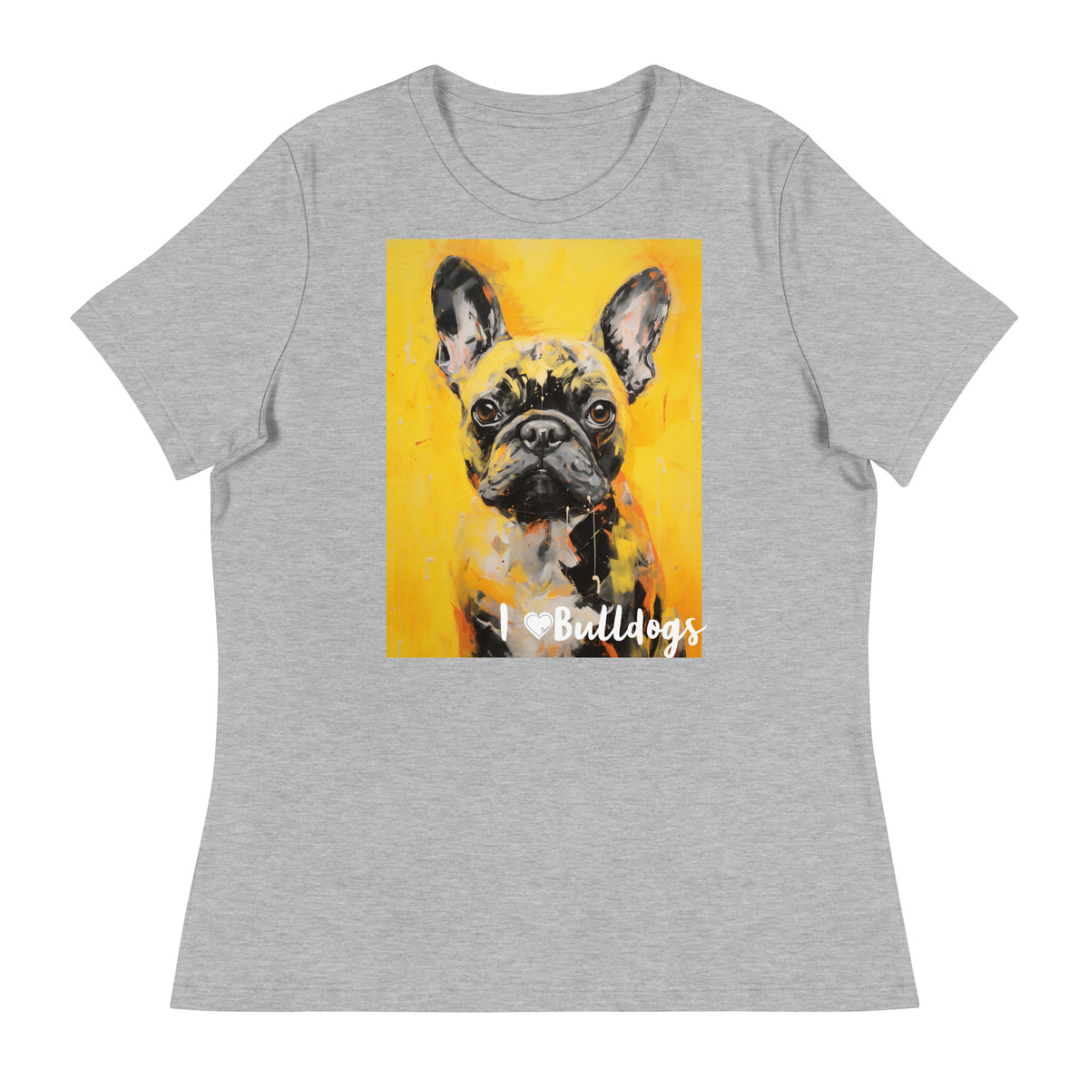Women's Relaxed T-Shirt - I ❤ Dogs - Bulldog