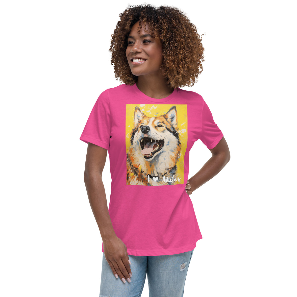 Women's Relaxed T-Shirt - I ❤ Dogs - Akita