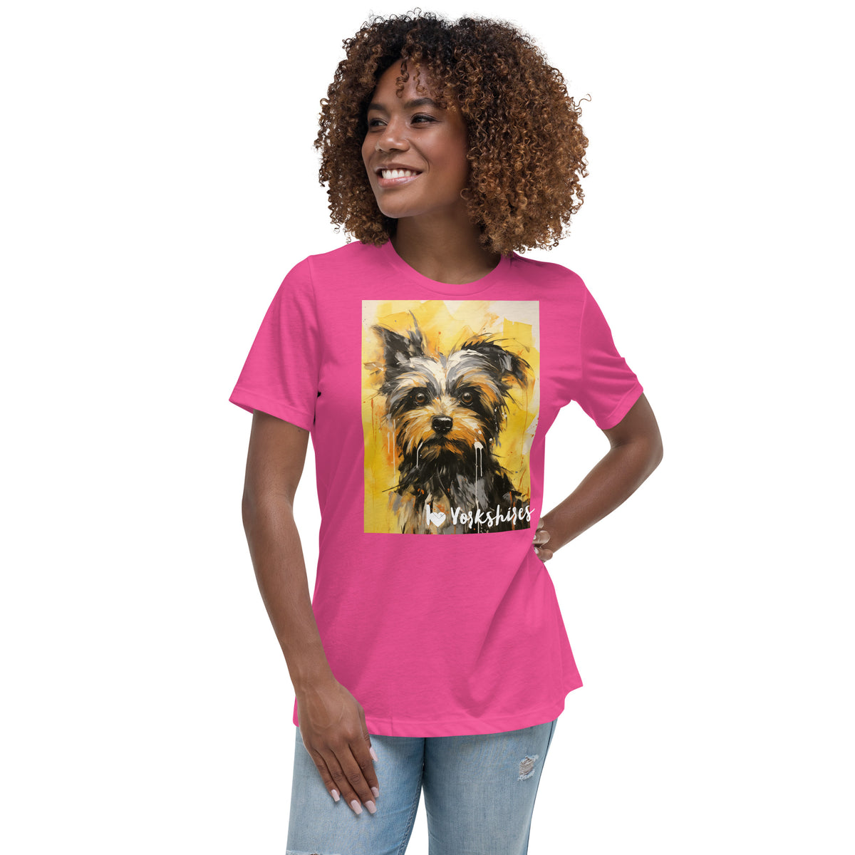 Women's Relaxed T-Shirt - I ❤ Dogs - Yorkshire Terrier