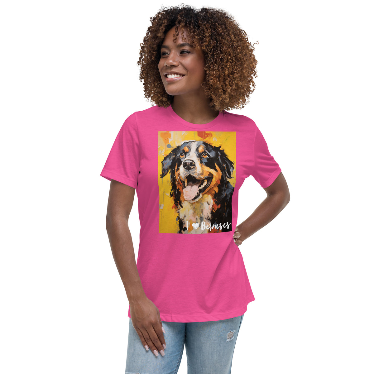 Women's Relaxed T-Shirt - I ❤ Dogs - Bernese Mountain Dog