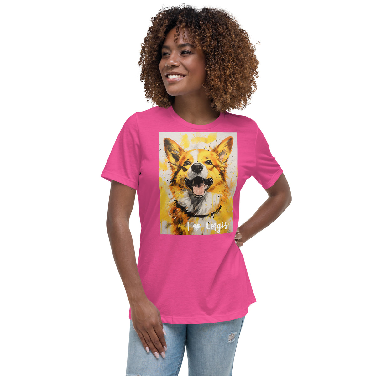 Women's Relaxed T-Shirt - I ❤ Dogs - Pembroke Welsh Corgi