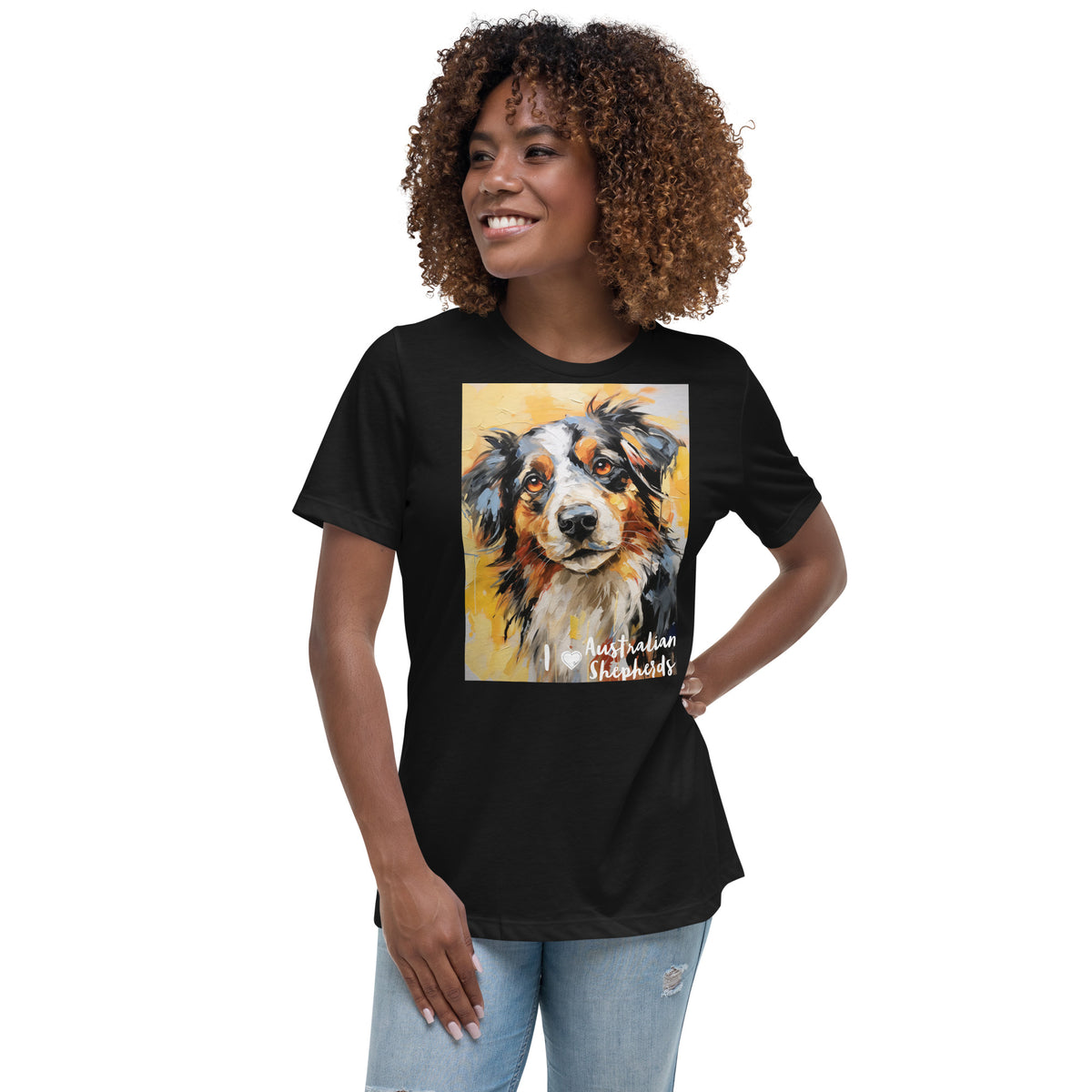 Women's Relaxed T-Shirt - I ❤ Dogs - Australian Shepherd