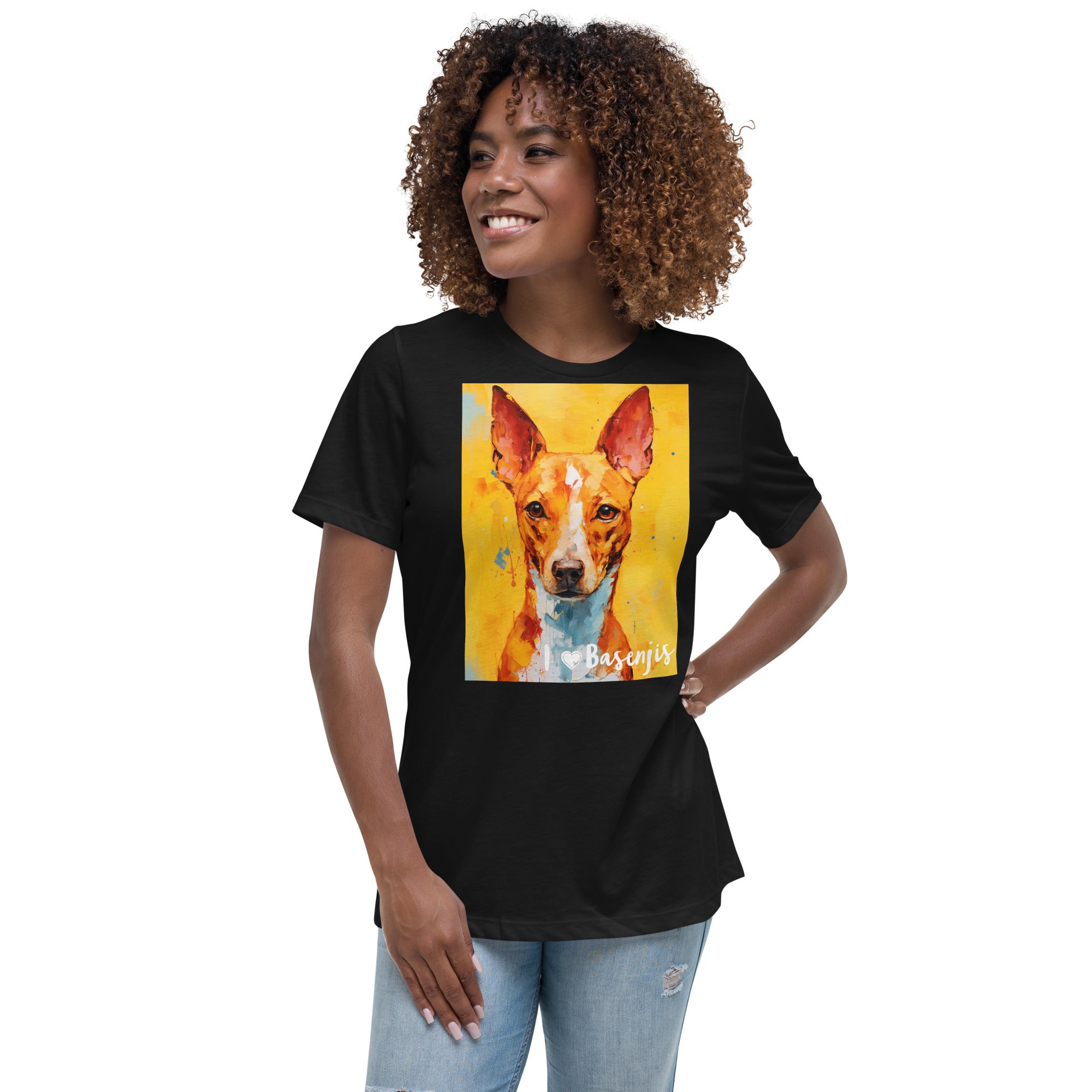 Women's Relaxed T-Shirt - I ❤ Dogs - Basenji