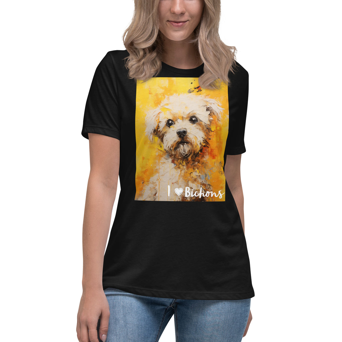 Women's Relaxed T-Shirt - I ❤ Dogs - Bichon Frise