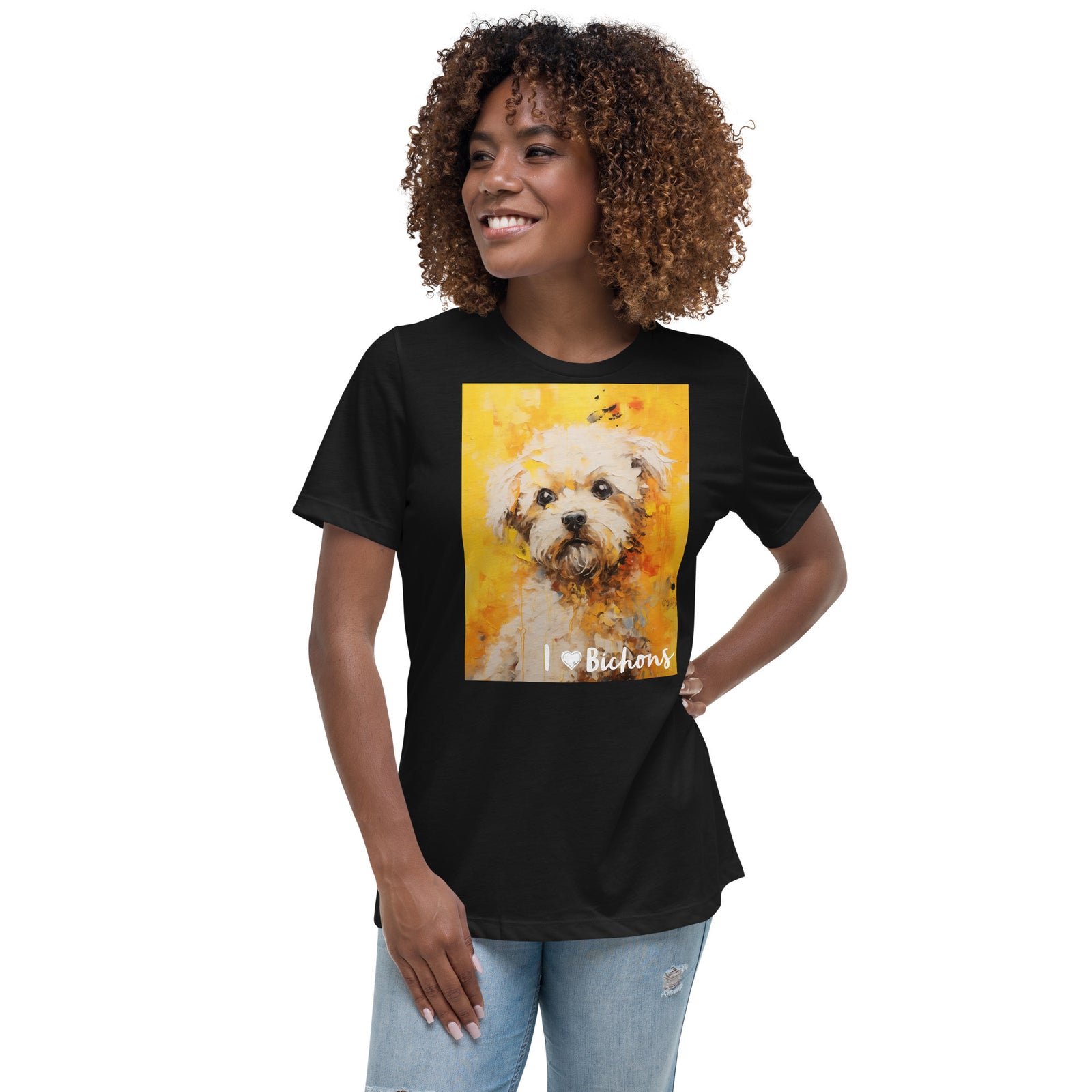 Women's Relaxed T-Shirt - I ❤ Dogs - Bichon Frise