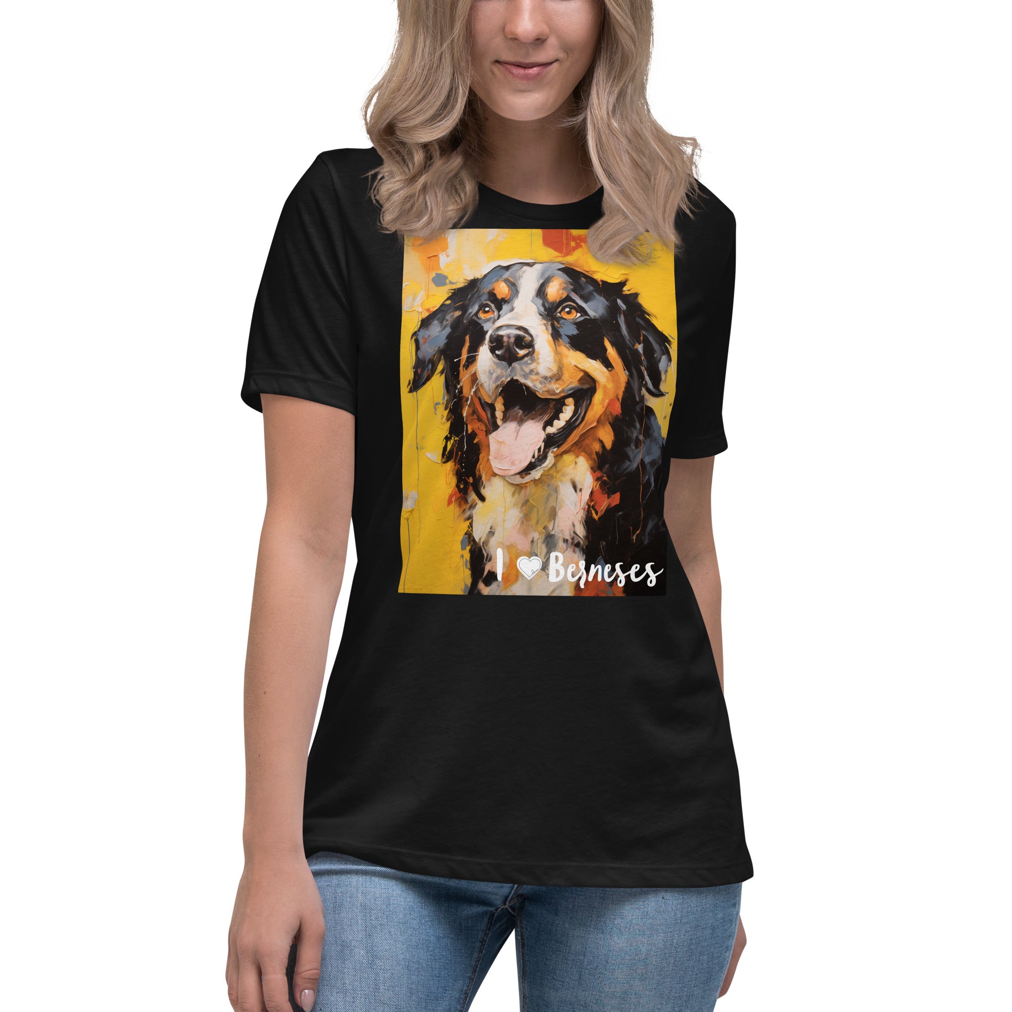 Women's Relaxed T-Shirt - I ❤ Dogs - Bernese Mountain Dog