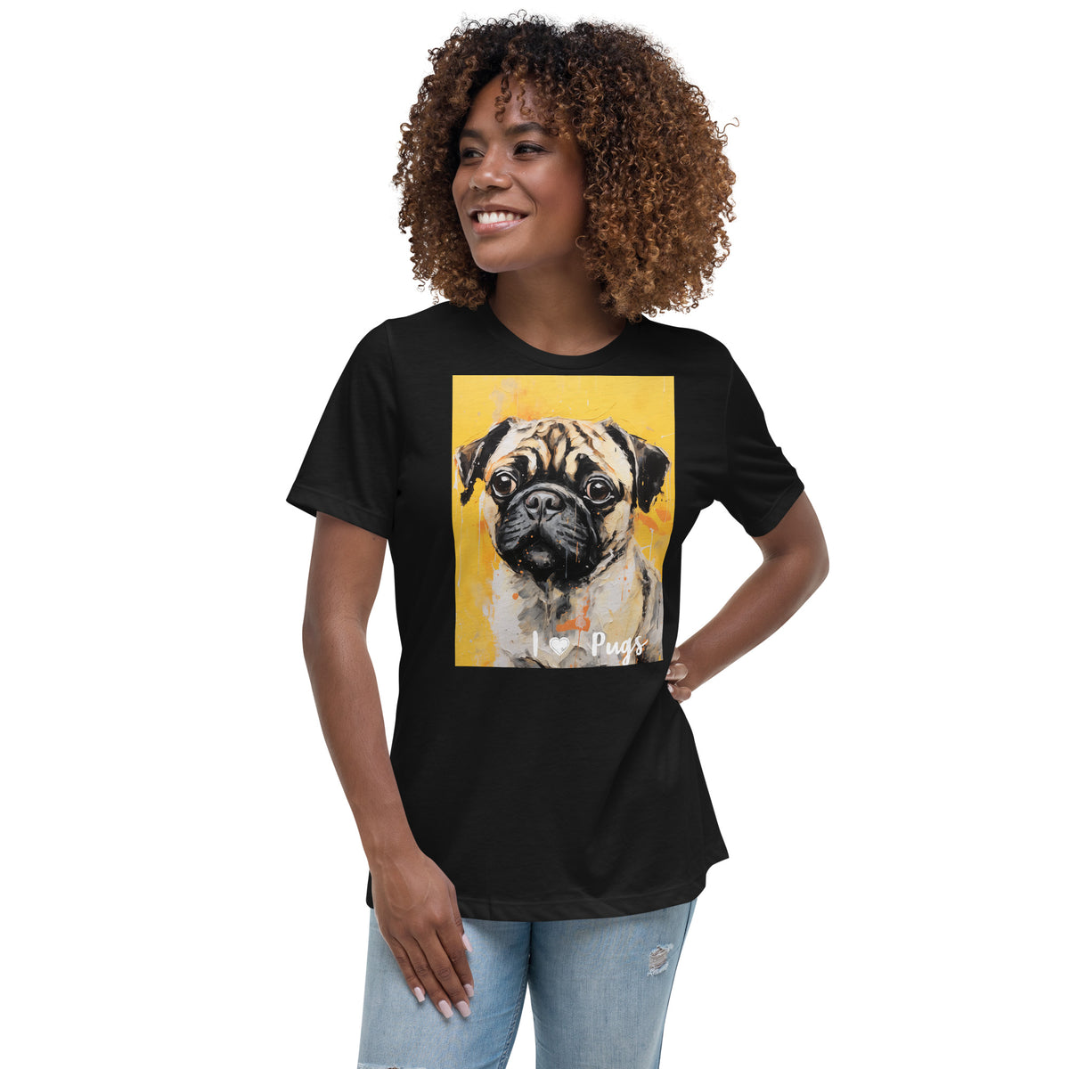Women's Relaxed T-Shirt - I ❤ Dogs - Pug