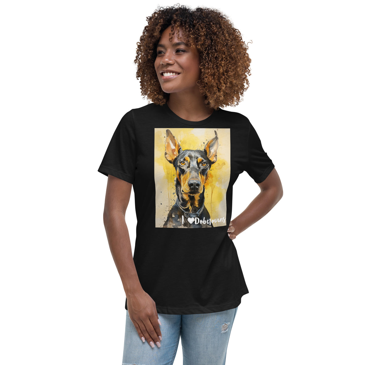 Women's Relaxed T-Shirt - I ❤ Dogs - Doberman Pinscher