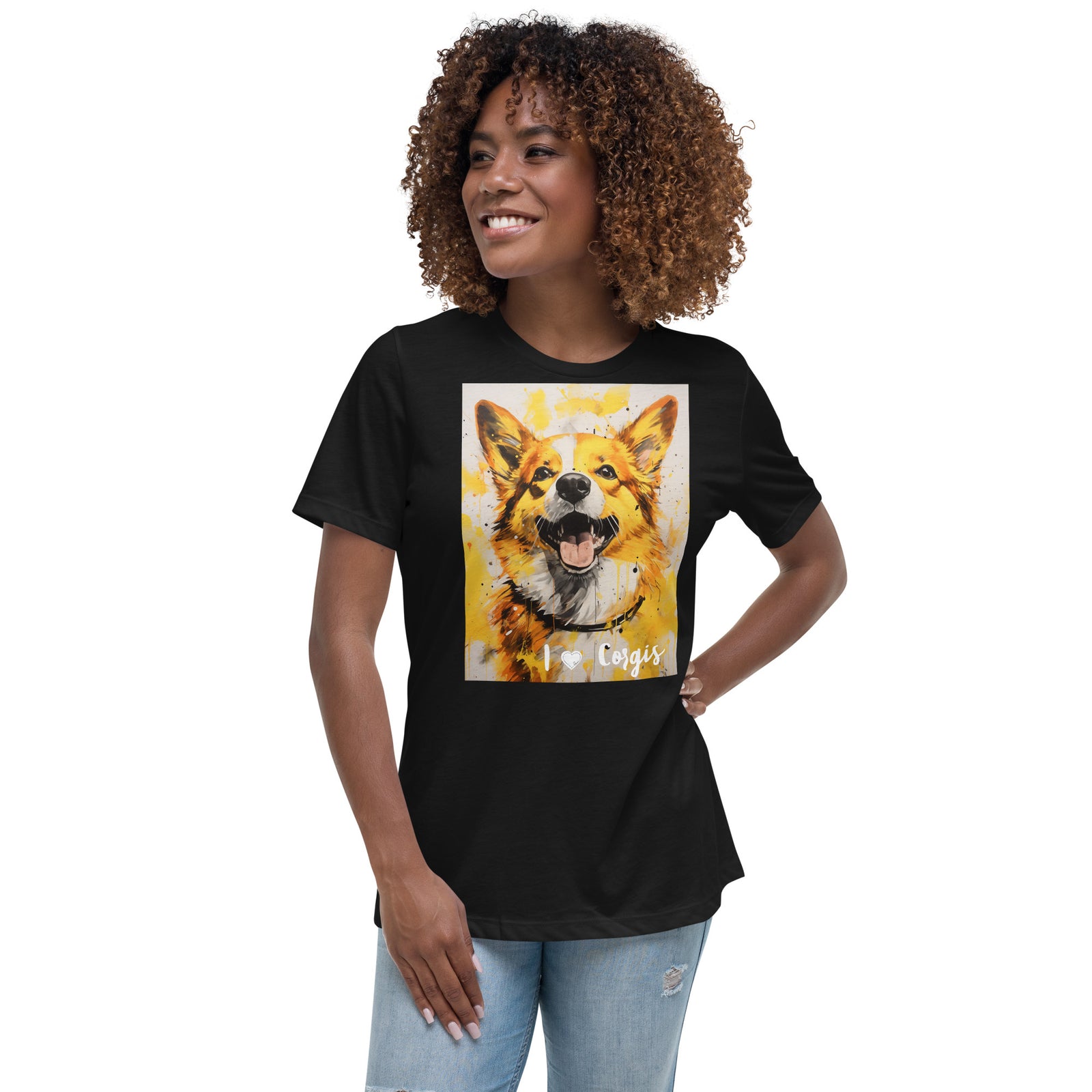 Women's Relaxed T-Shirt - I ❤ Dogs - Pembroke Welsh Corgi