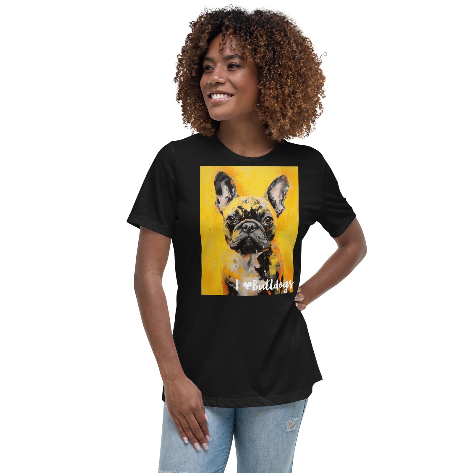 Women's Relaxed T-Shirt - I ❤ Dogs - Bulldog