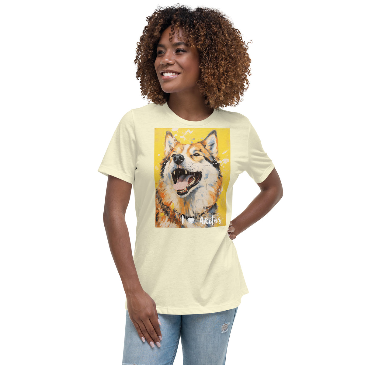 Women's Relaxed T-Shirt - I ❤ Dogs - Akita