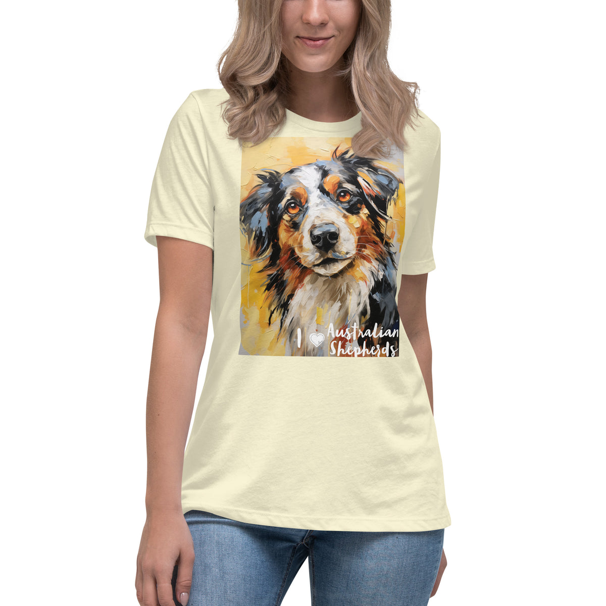 Women's Relaxed T-Shirt - I ❤ Dogs - Australian Shepherd