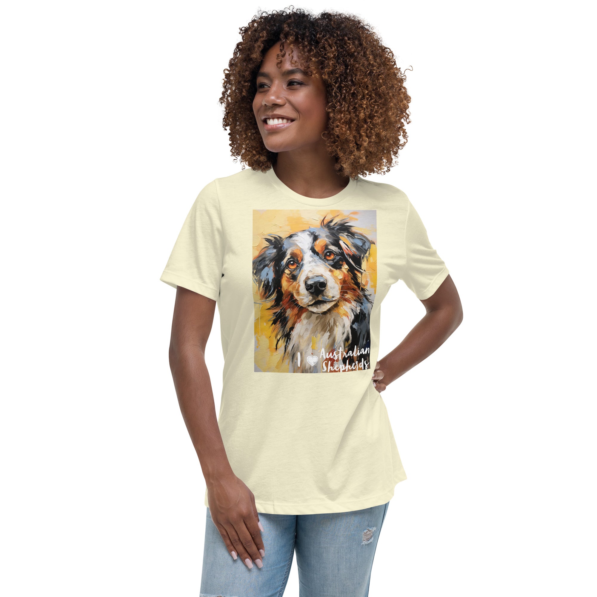 Women's Relaxed T-Shirt - I ❤ Dogs - Australian Shepherd