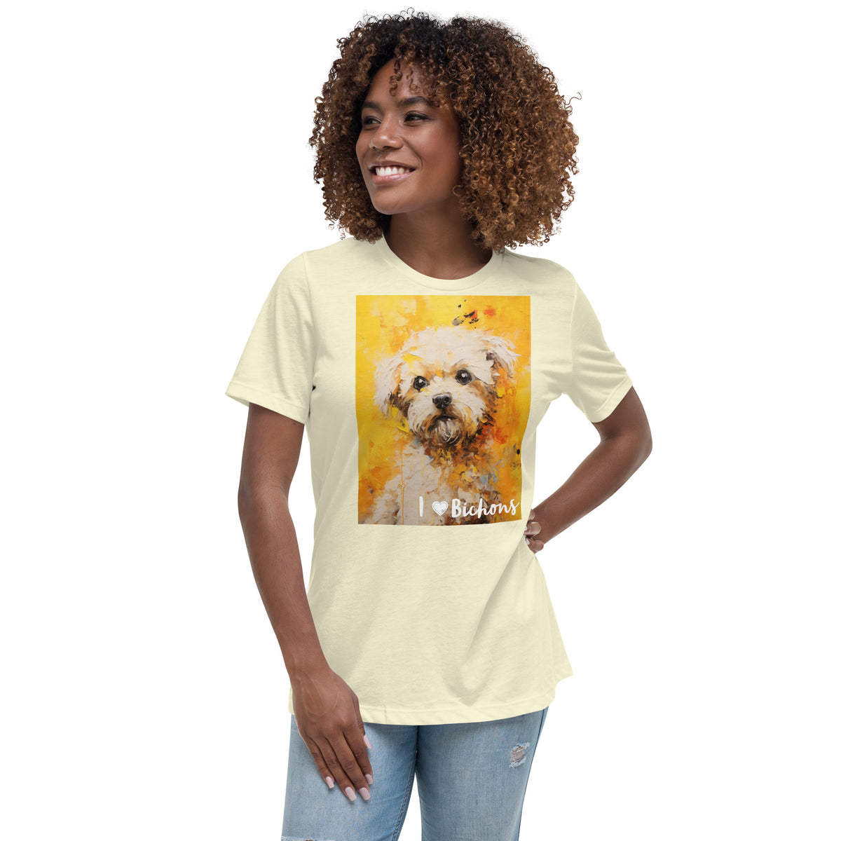 Women's Relaxed T-Shirt - I ❤ Dogs - Bichon Frise