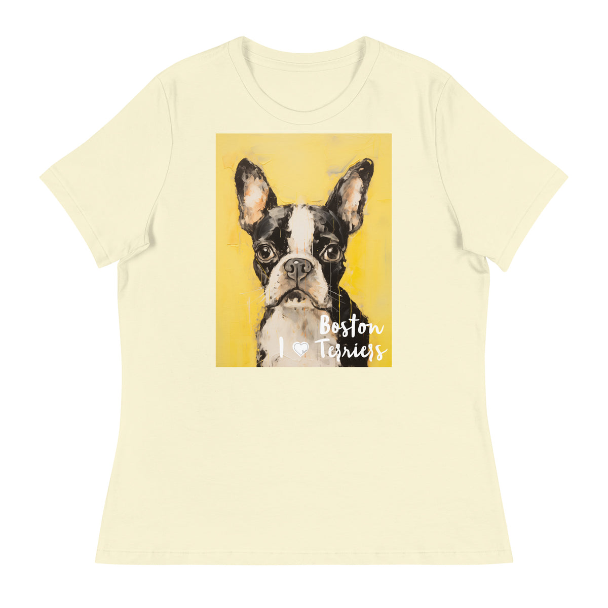 Women's Relaxed T-Shirt - I ❤ Dogs - Boston Terrier