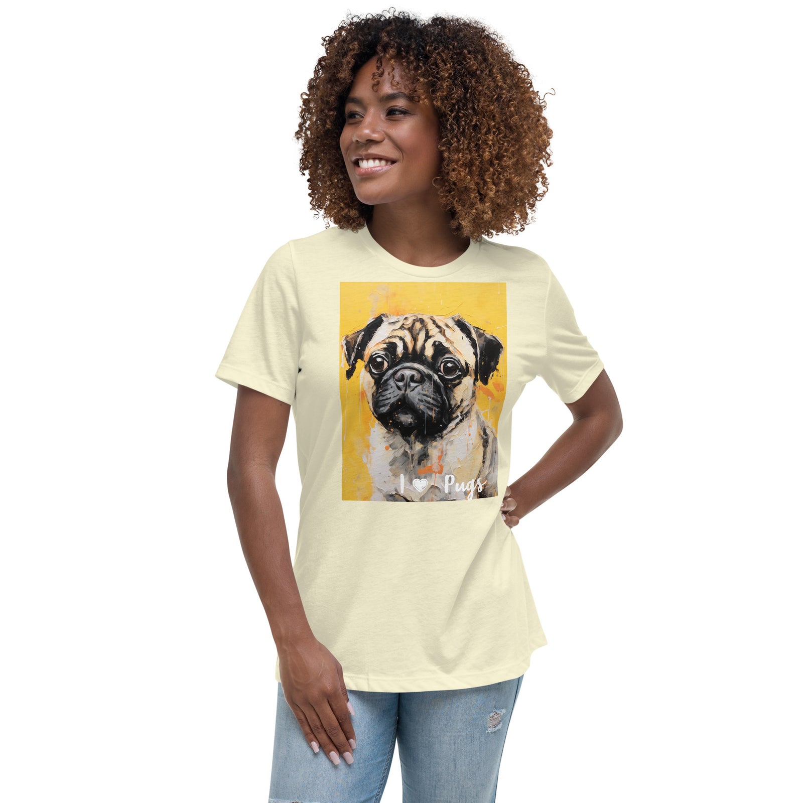 Women's Relaxed T-Shirt - I ❤ Dogs - Pug