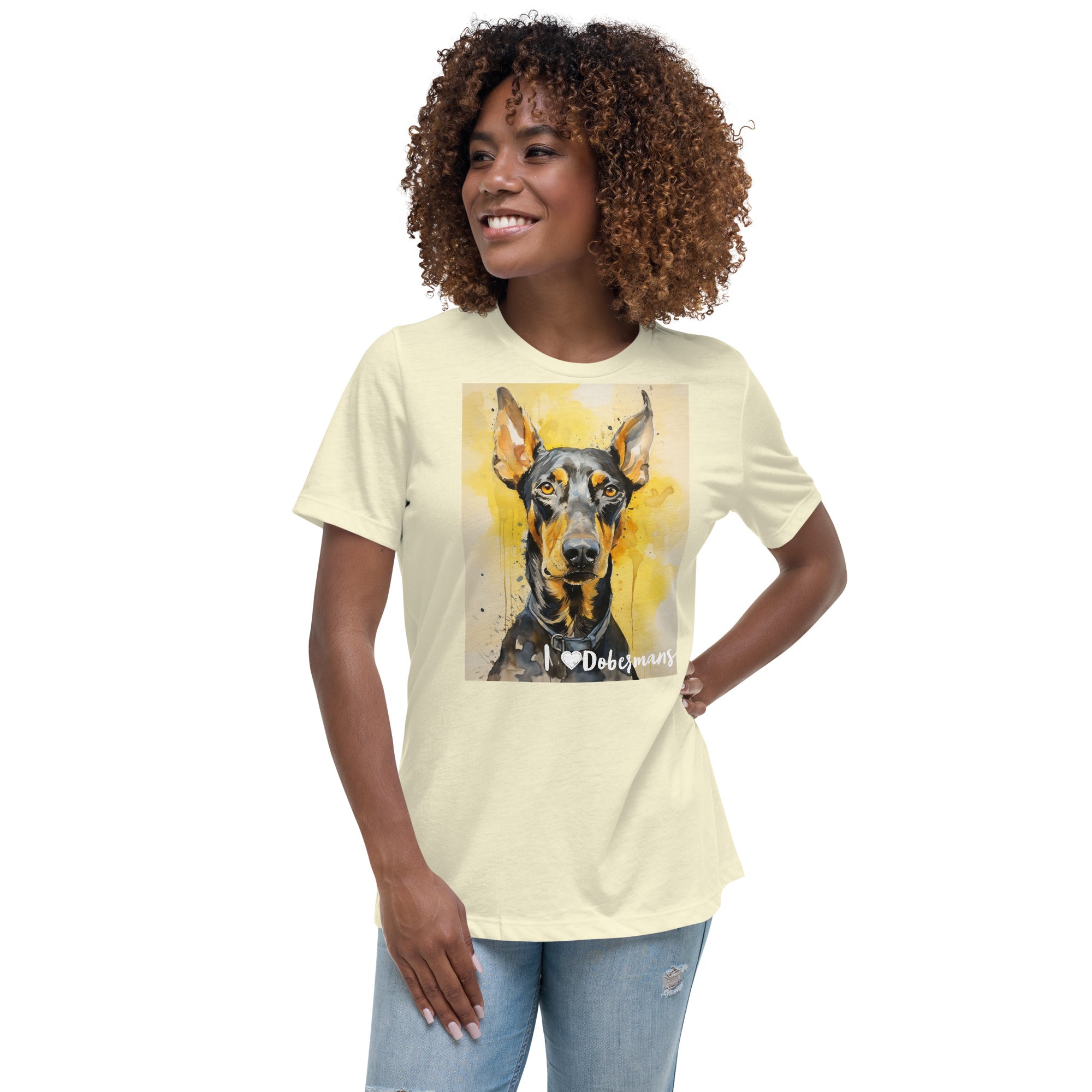 Women's Relaxed T-Shirt - I ❤ Dogs - Doberman Pinscher