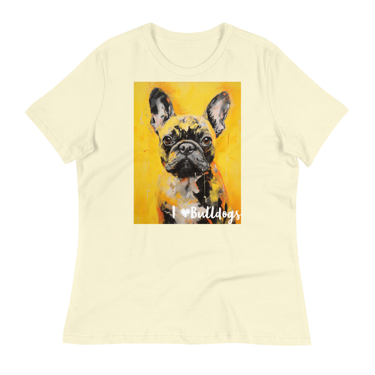 Women's Relaxed T-Shirt - I ❤ Dogs - Bulldog