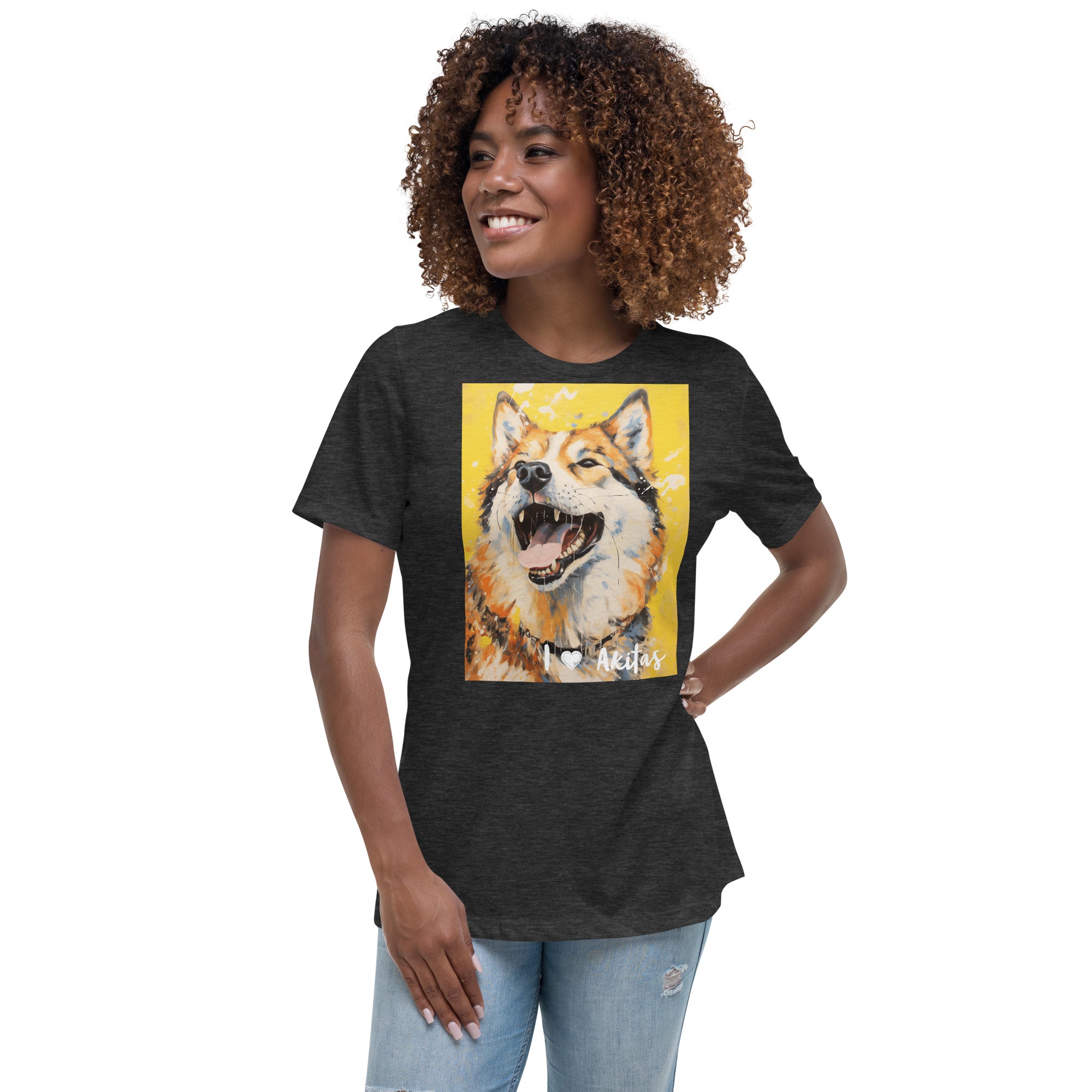 Women's Relaxed T-Shirt - I ❤ Dogs - Akita