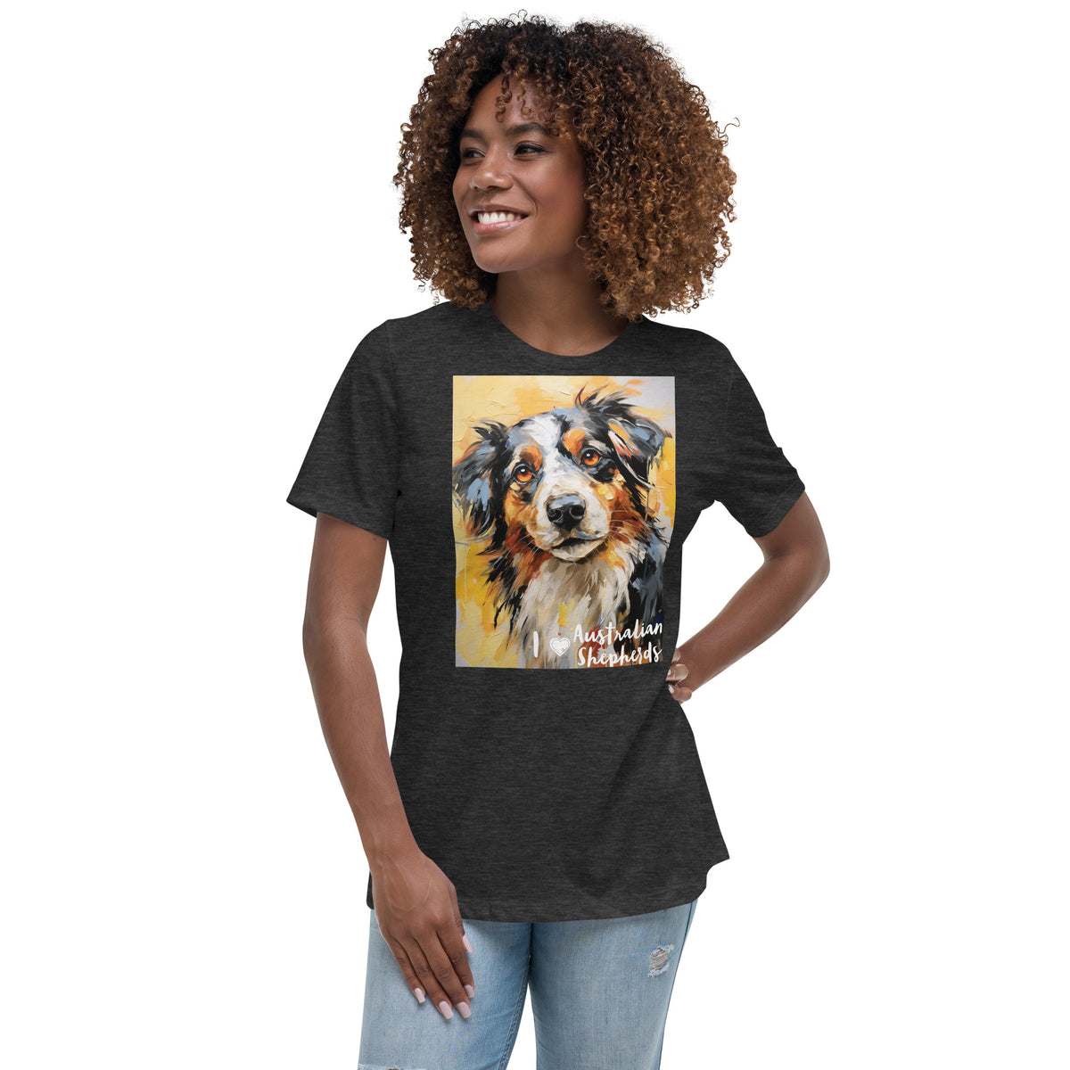 Women's Relaxed T-Shirt - I ❤ Dogs - Australian Shepherd