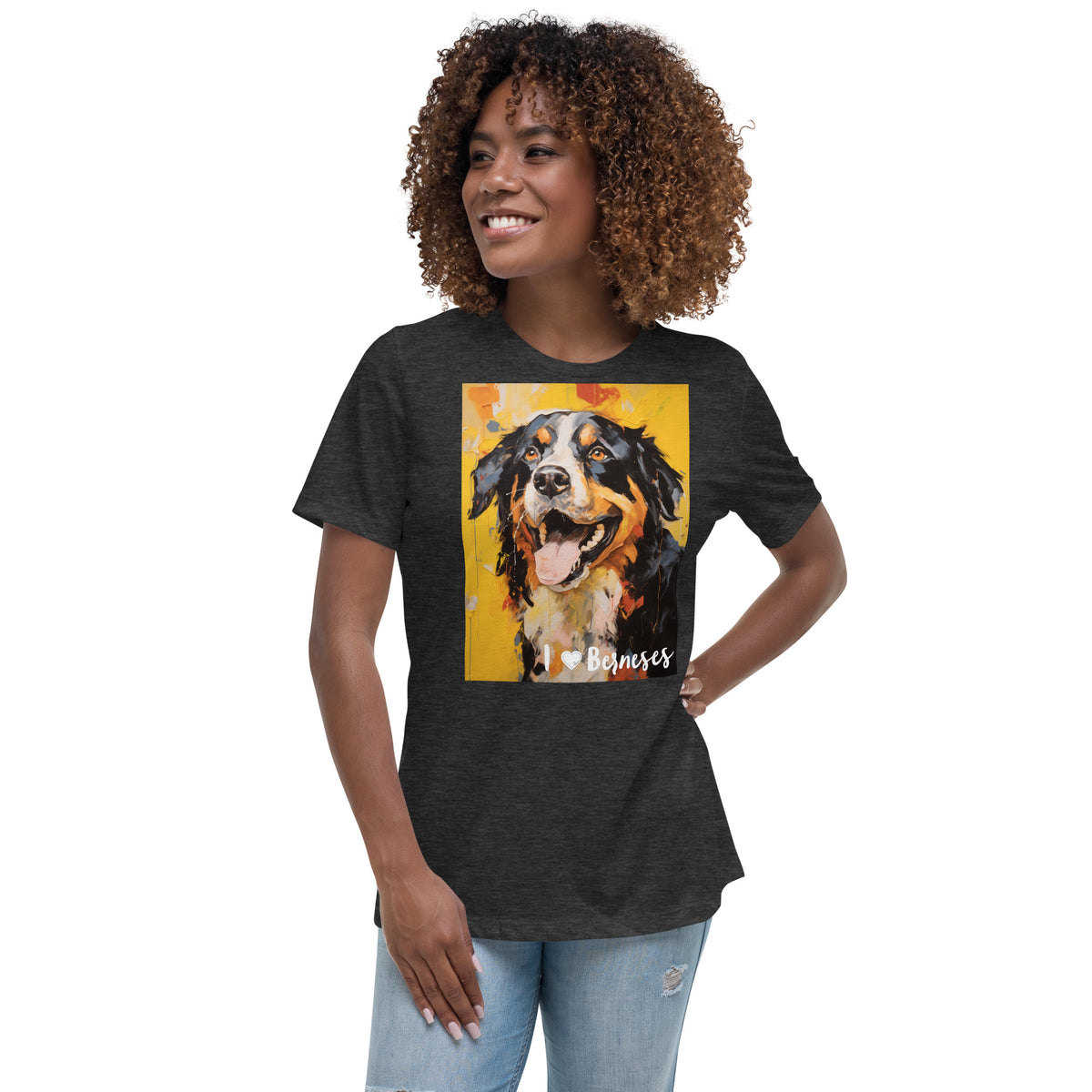 Women's Relaxed T-Shirt - I ❤ Dogs - Bernese Mountain Dog